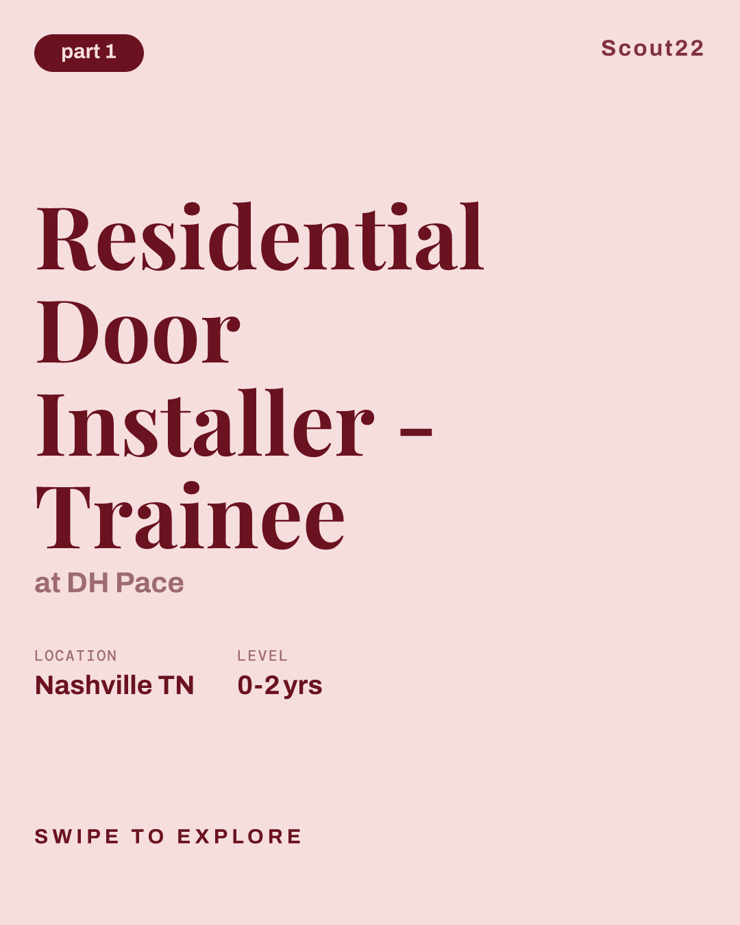 Residential Door Installer - Trainee at DH Pace