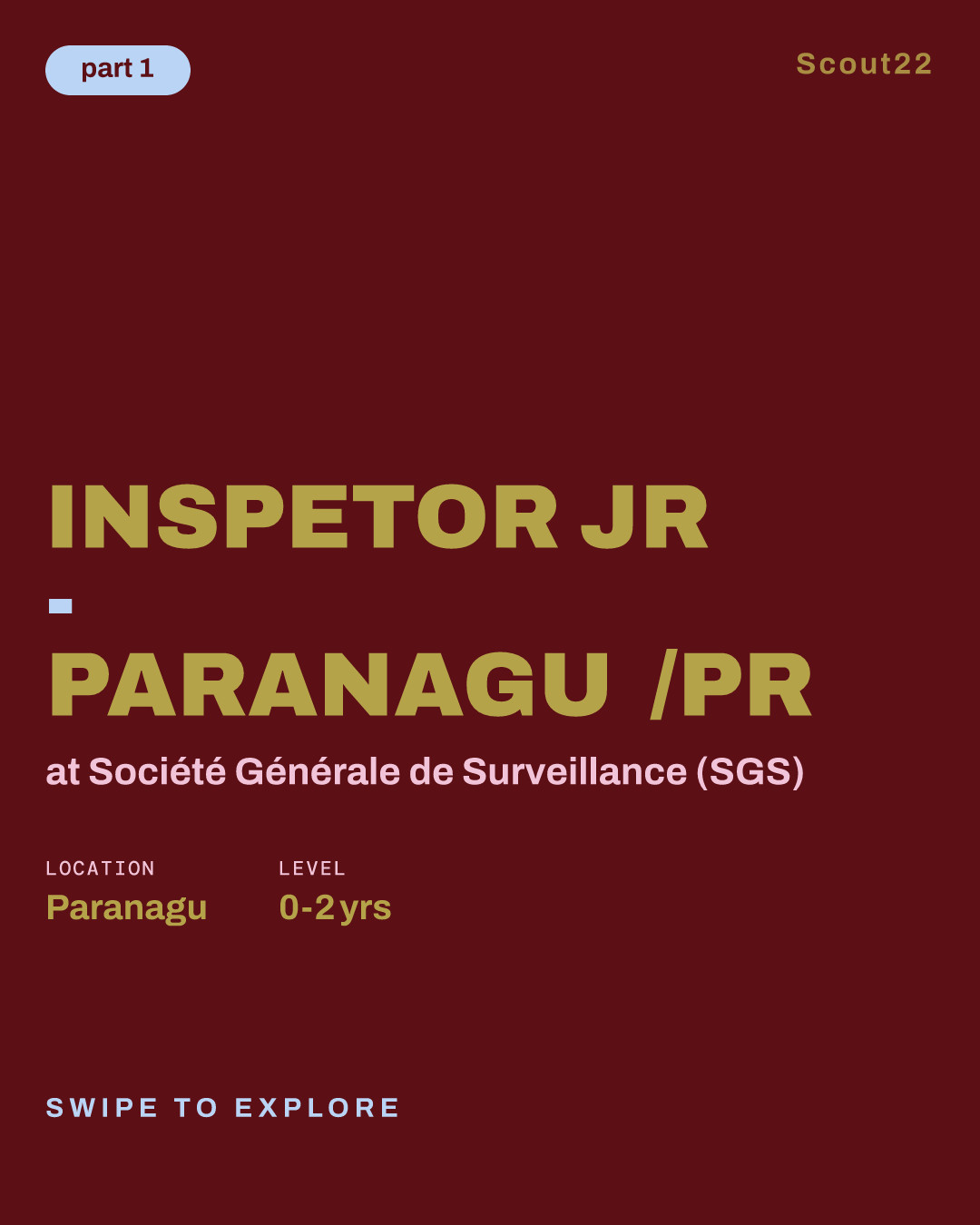 INSPETOR JR - PARANAGUÁ/PR at Société Générale de Surveillance (SGS)