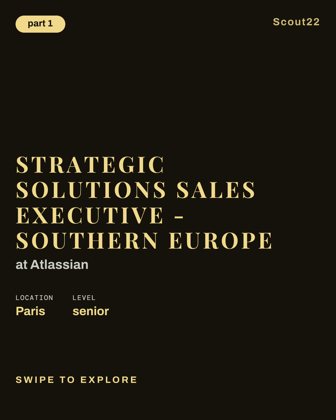 Strategic Solutions Sales Executive - Southern Europe at Atlassian