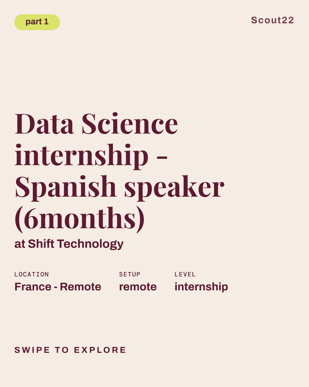 Data Science internship - Spanish speaker (6months) at Shift Technology