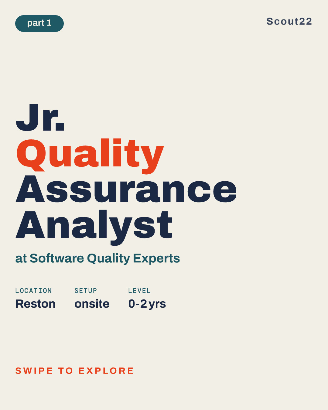 Jr. Quality Assurance Analyst at Software Quality Experts