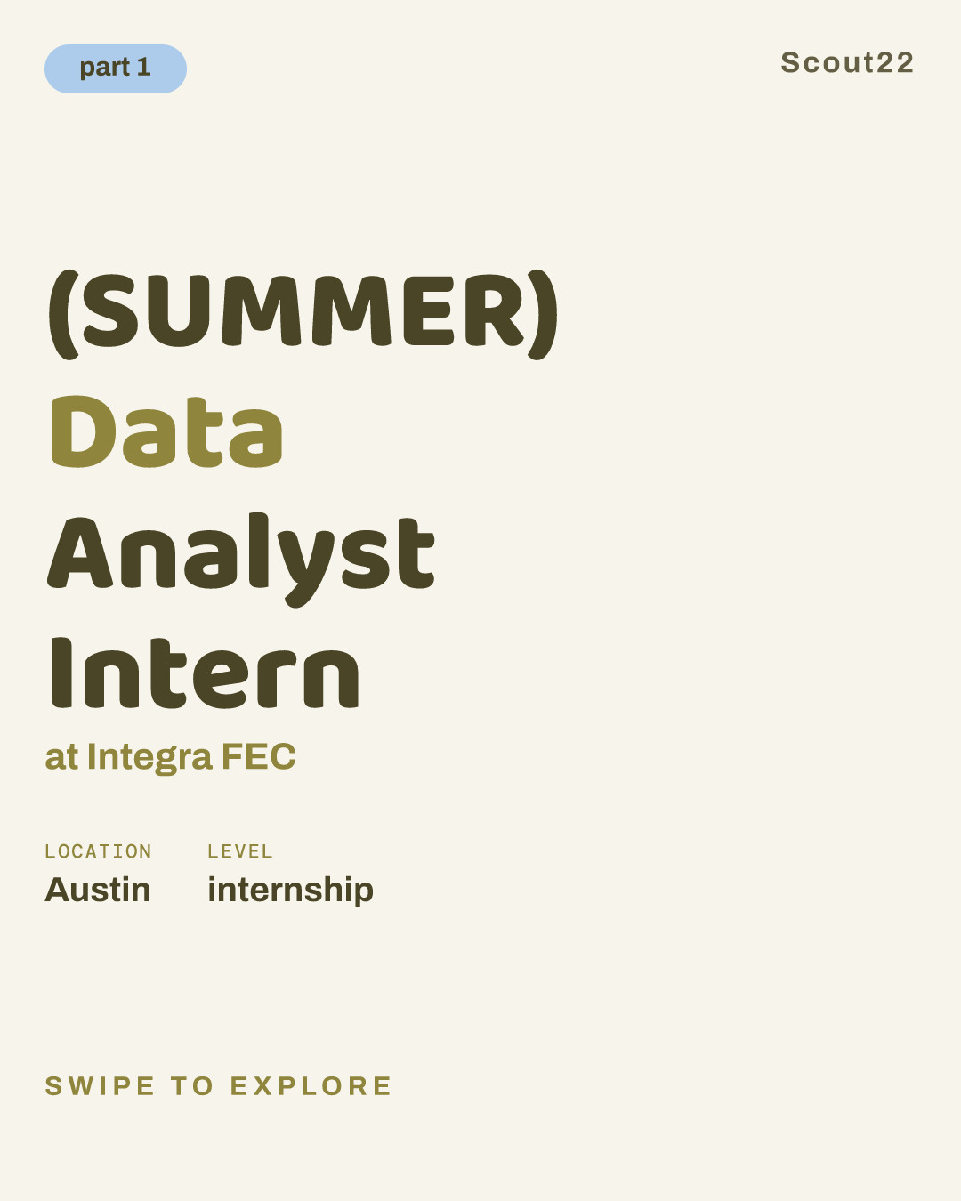 (SUMMER) Data Analyst Intern at Integra FEC