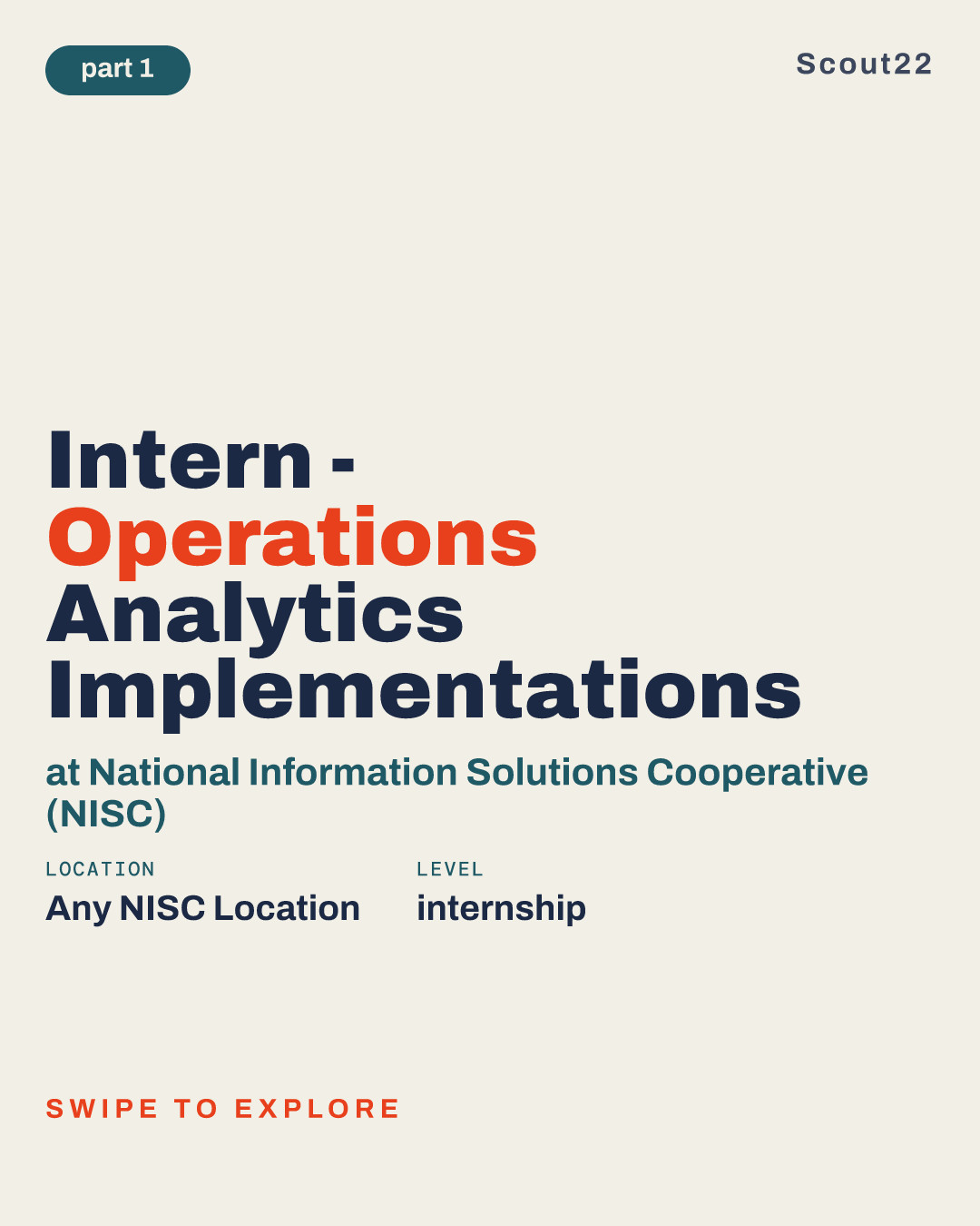 Intern - Operations Analytics Implementations at National Information Solutions Cooperative (NISC)