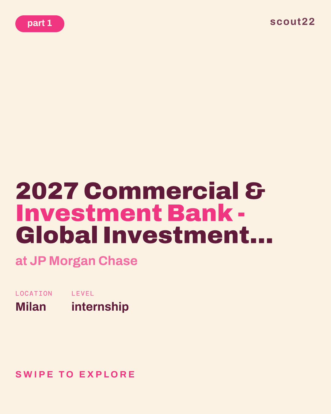 2027 Commercial & Investment Bank - Global Investment Banking Analyst Program - Off-Cycle Internship (July-October ) Milan at JP Morgan Chase