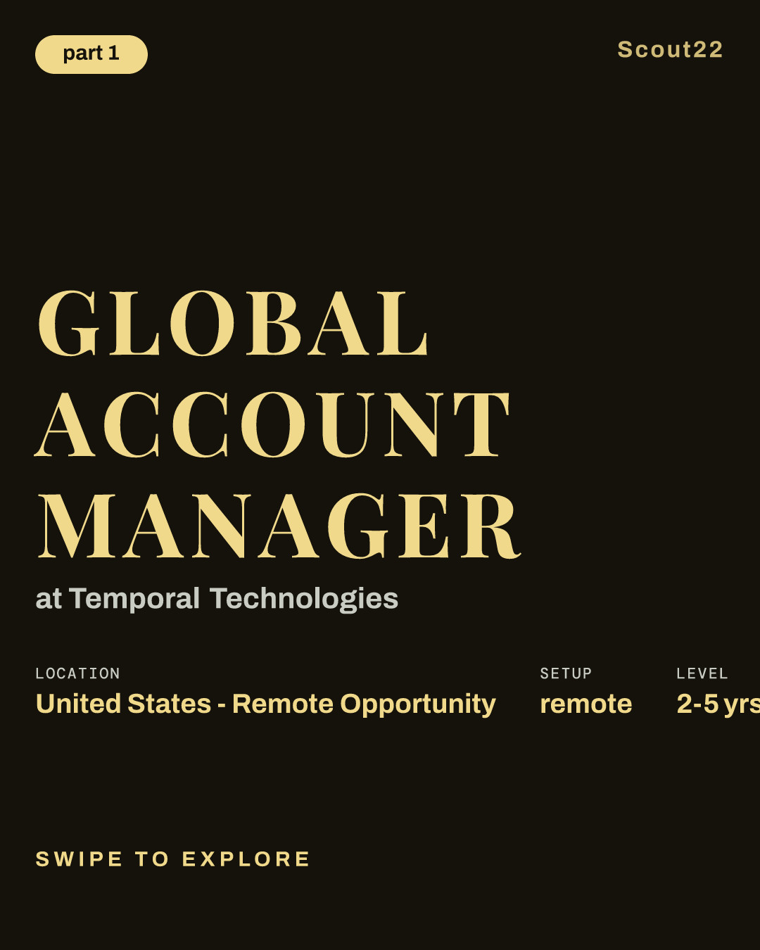 Global Account Manager at Temporal Technologies