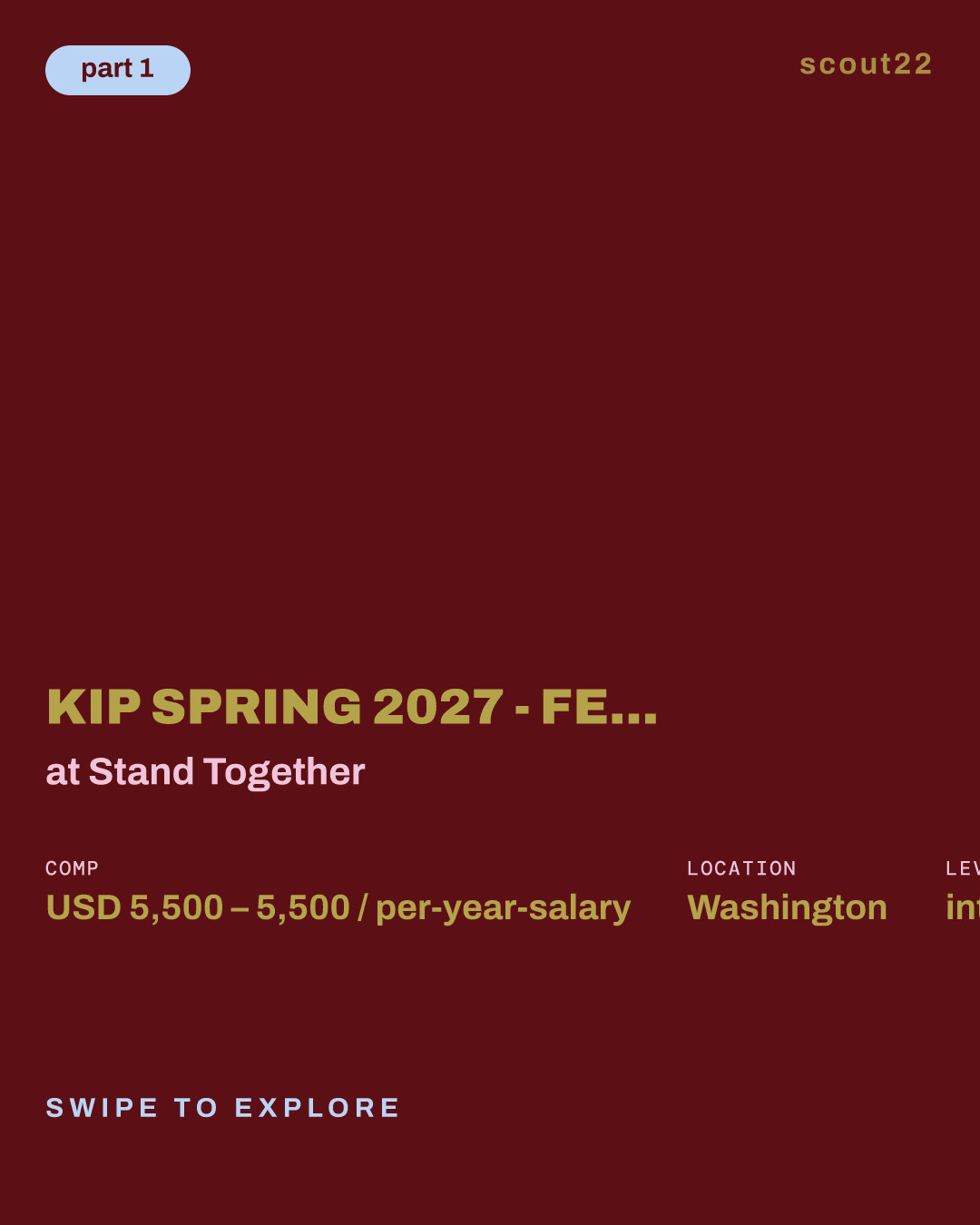 KIP Spring 2027 - Federal Tax Policy Intern - Tax Foundation at Stand Together