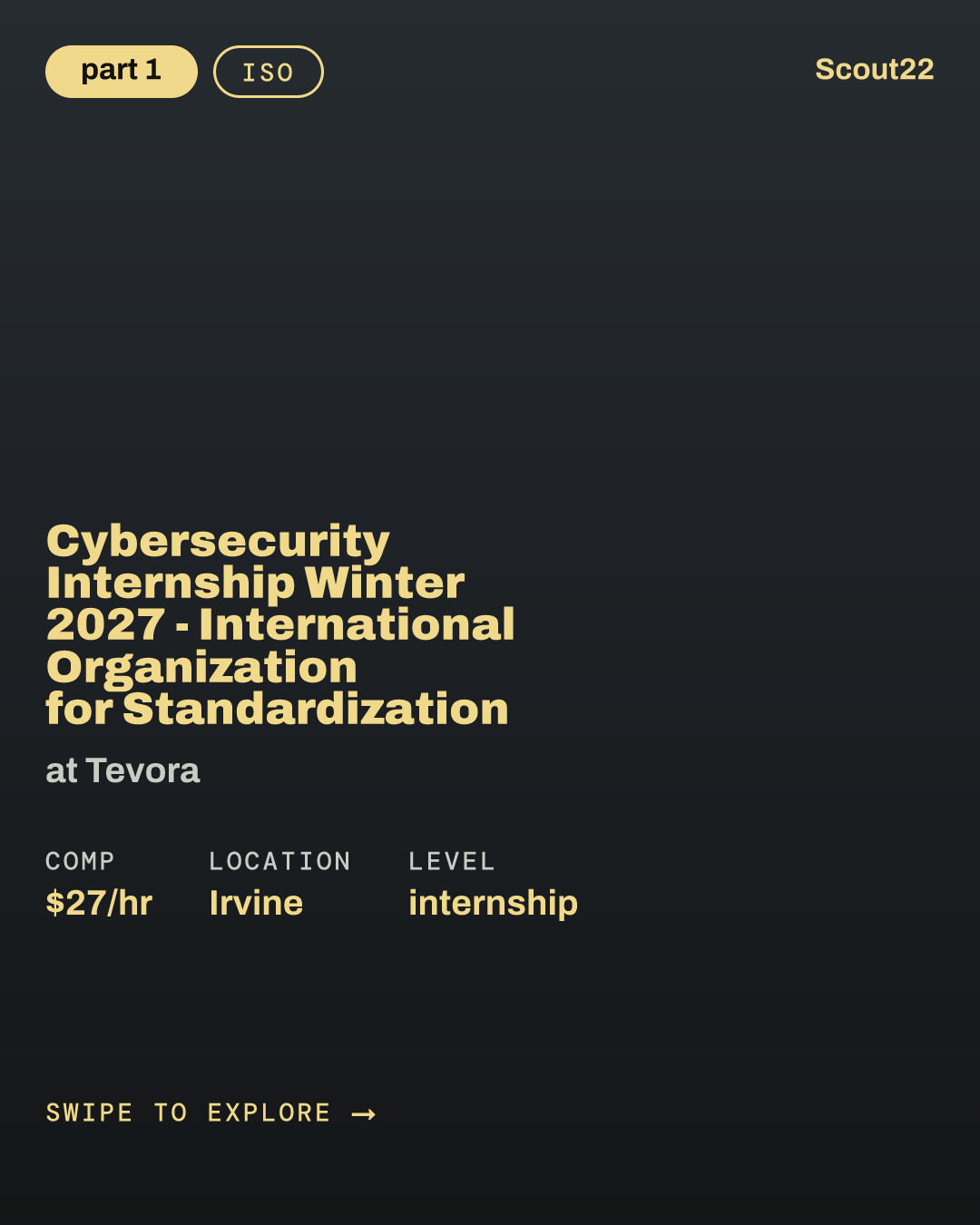 Cybersecurity Internship Winter 2027 - International Organization for Standardization (ISO) at Tevora