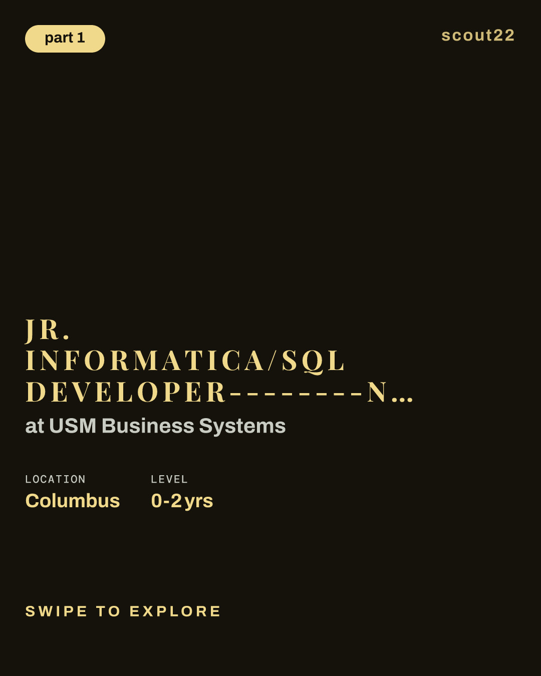Jr. Informatica/SQL Developer--------Need GC and USC at USM Business Systems