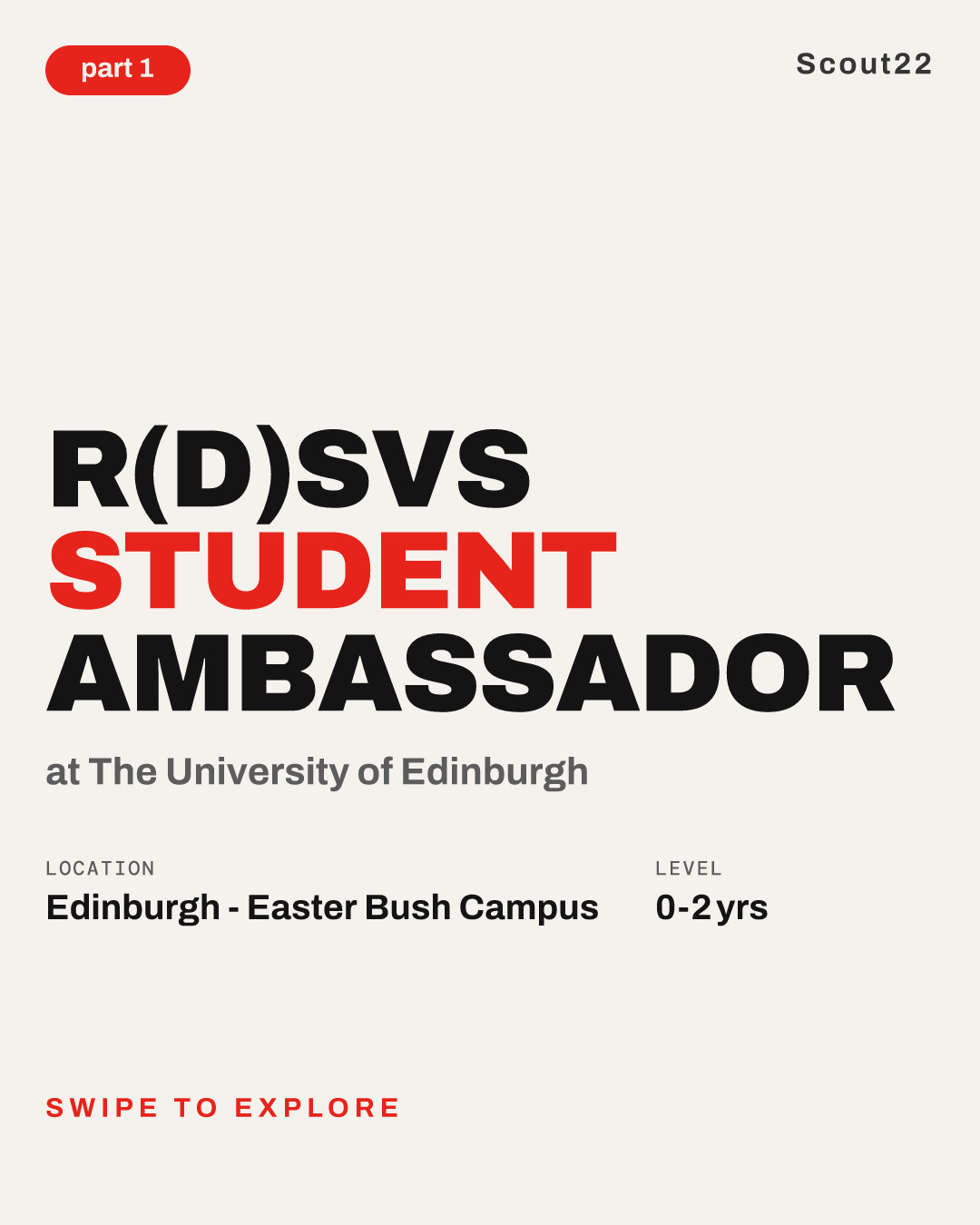 R(D)SVS Student Ambassador at The University of Edinburgh