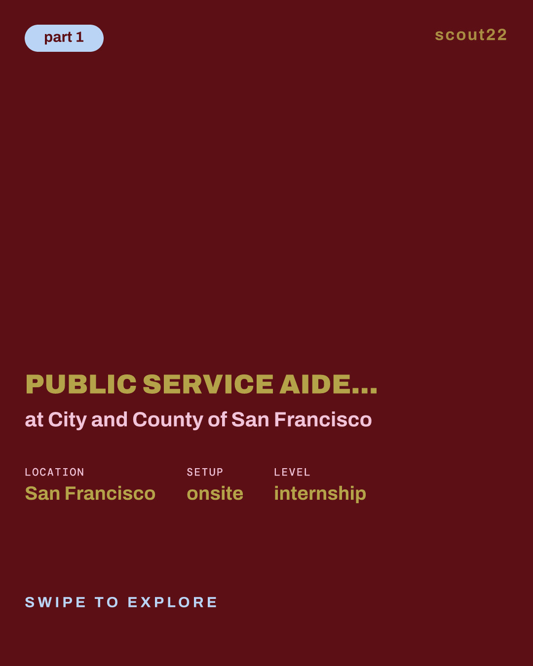 Public Service Aide - Assistant to Professionals - SFPUC Internship, 2026 (9920) at City and County of San Francisco