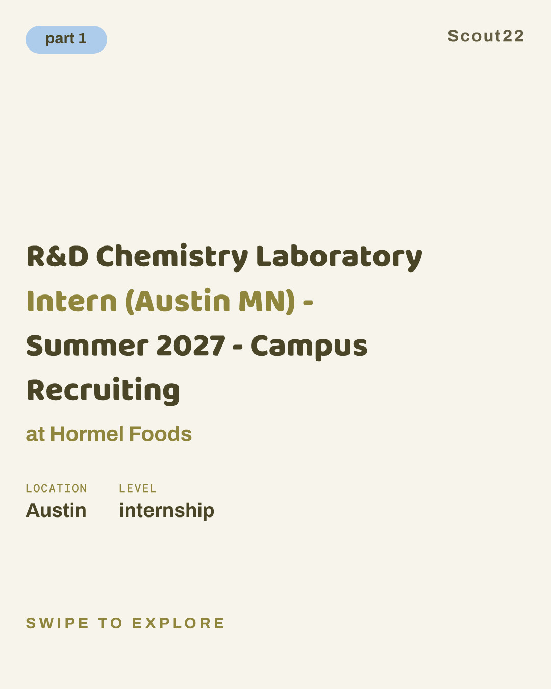 R&D Chemistry Laboratory Intern (Austin MN) - Summer 2027 - Campus Recruiting at Hormel Foods