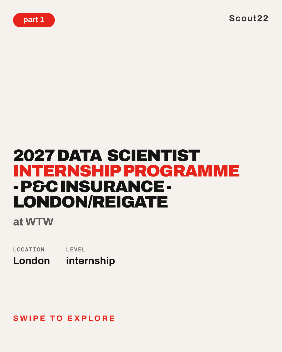 2027 Data Scientist Internship Programme - P&C Insurance - London/Reigate at WTW