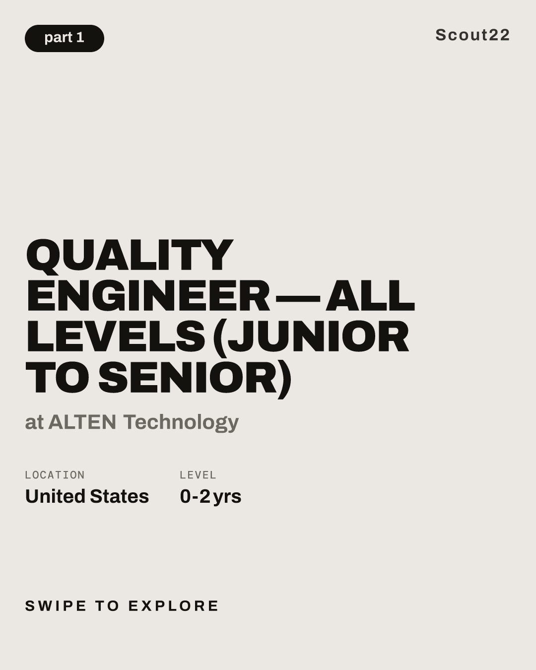 Quality Engineer — All Levels (Junior to Senior) at ALTEN Technology