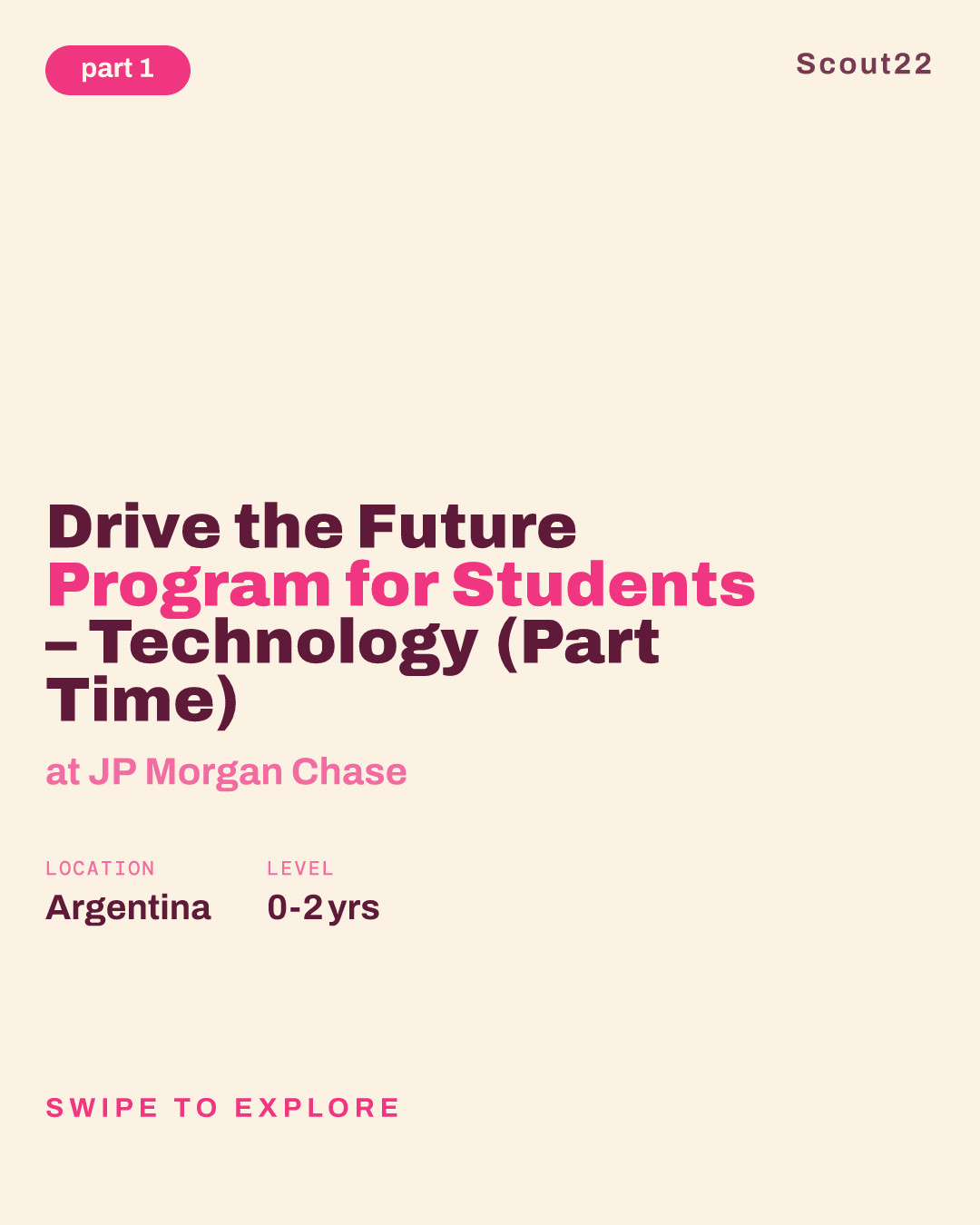 Drive the Future Program for Students – Technology (Part Time) at JP Morgan Chase