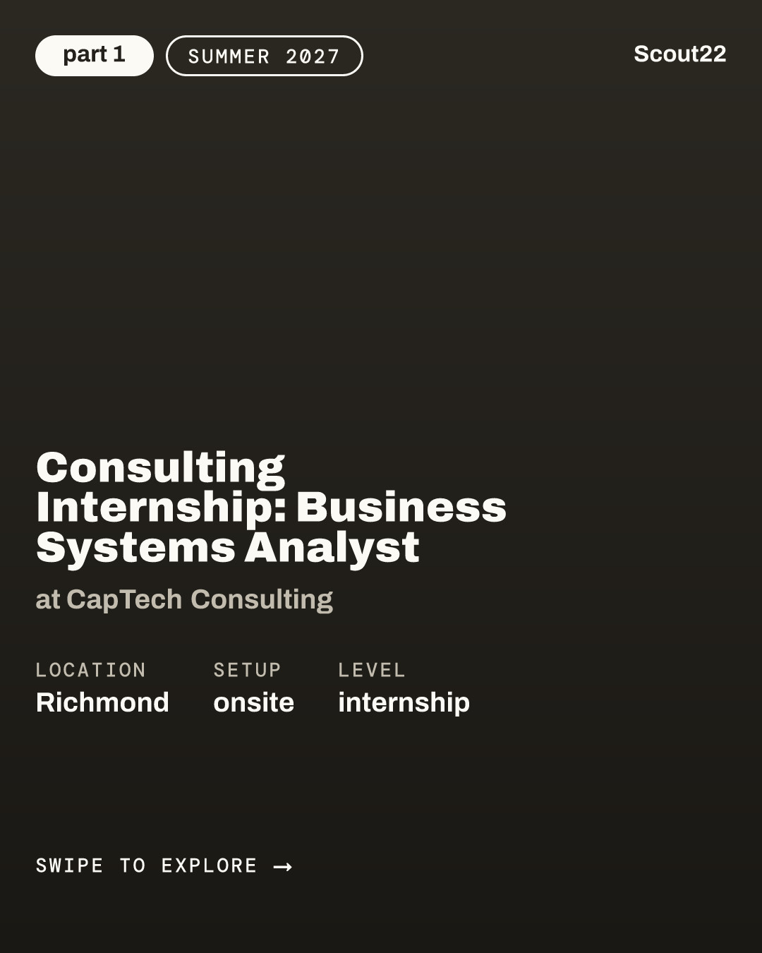 Consulting Internship: Business Systems Analyst (Summer 2027) at CapTech Consulting