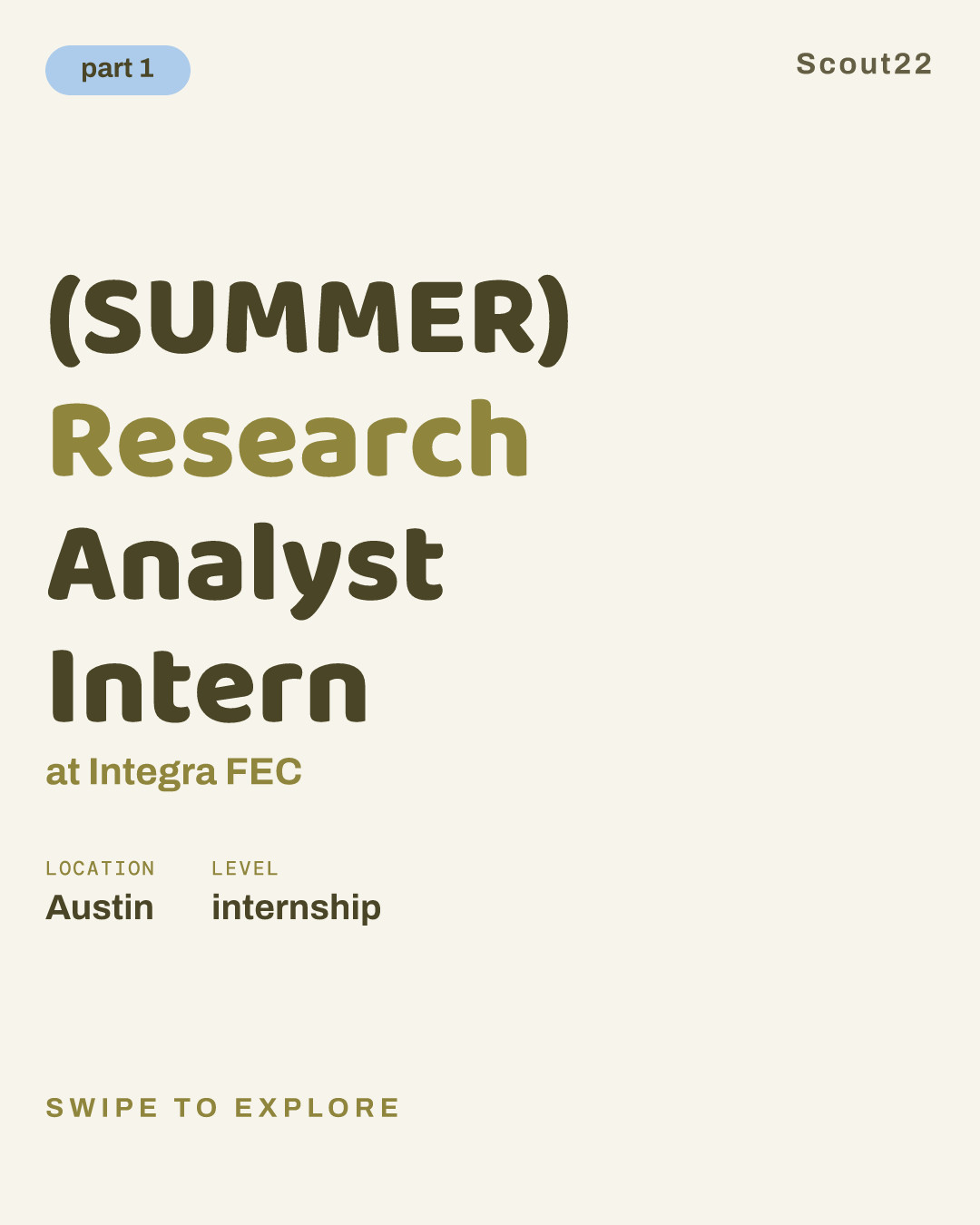 (SUMMER) Research Analyst Intern at Integra FEC