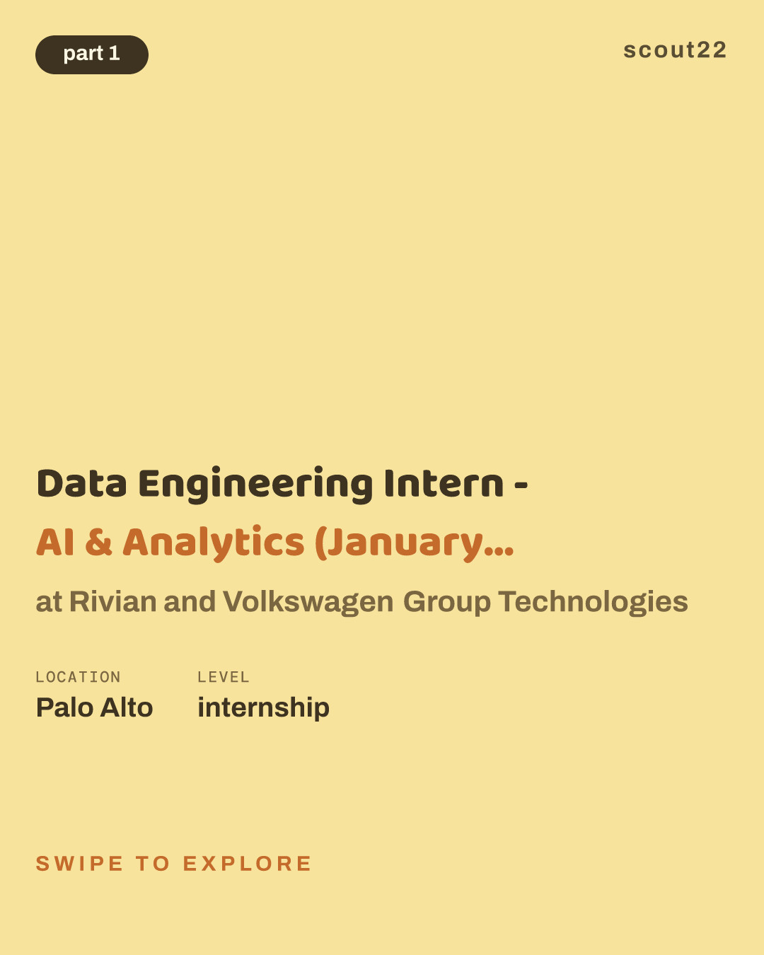 Data Engineering Intern - AI & Analytics (January - August 2027) at Rivian and Volkswagen Group Technologies