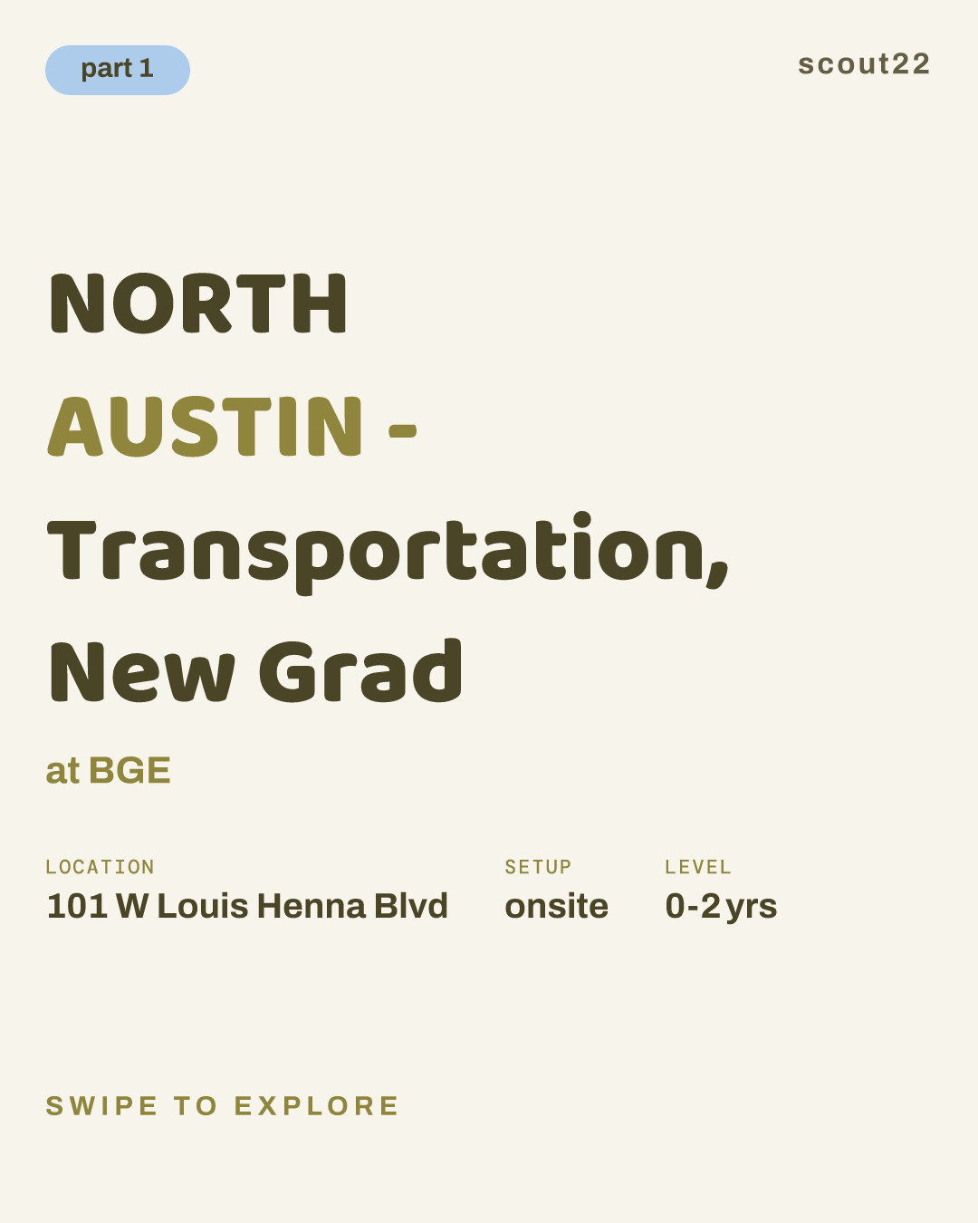NORTH AUSTIN - Transportation, New Grad at BGE
