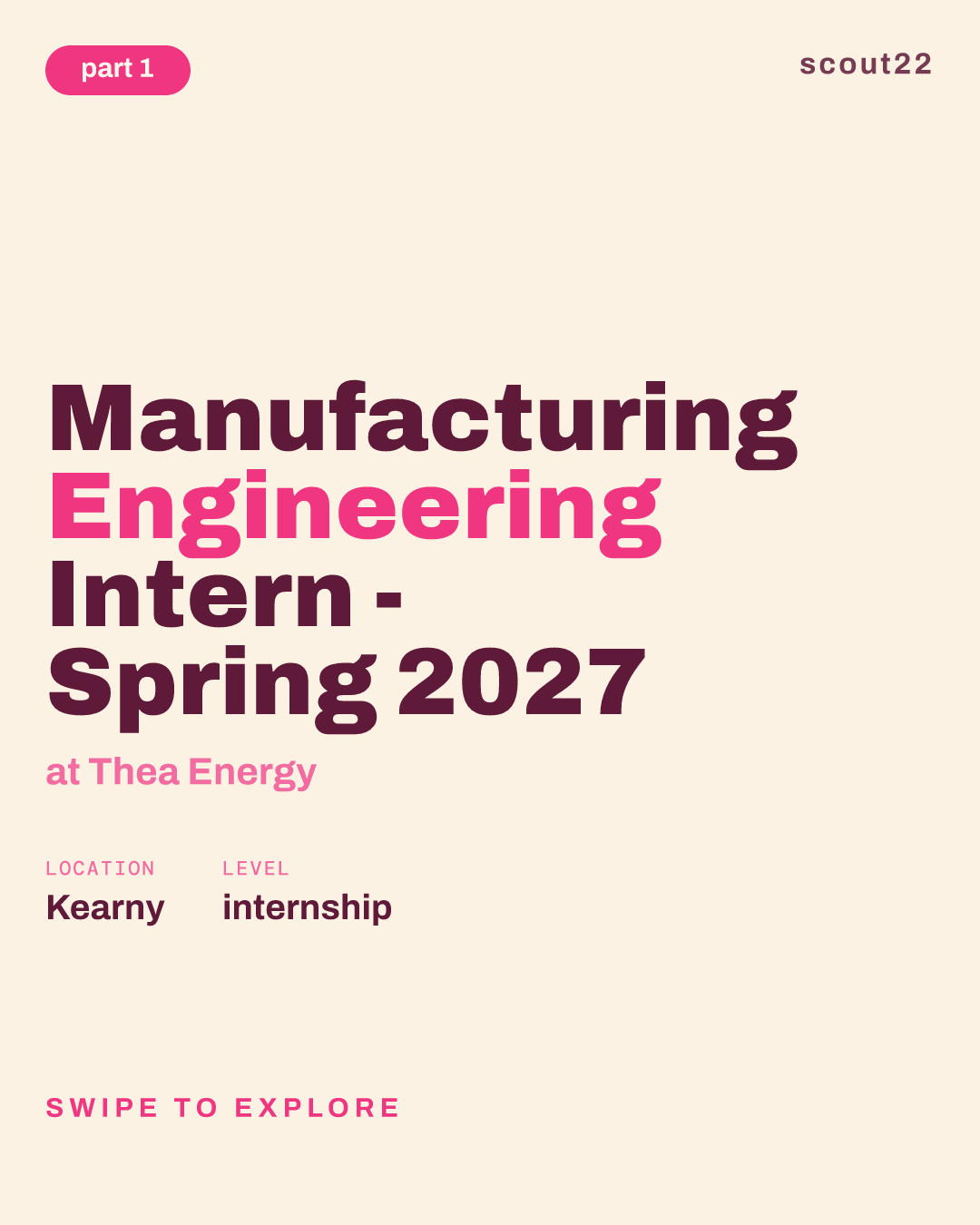 Manufacturing Engineering Intern - Spring 2027 at Thea Energy