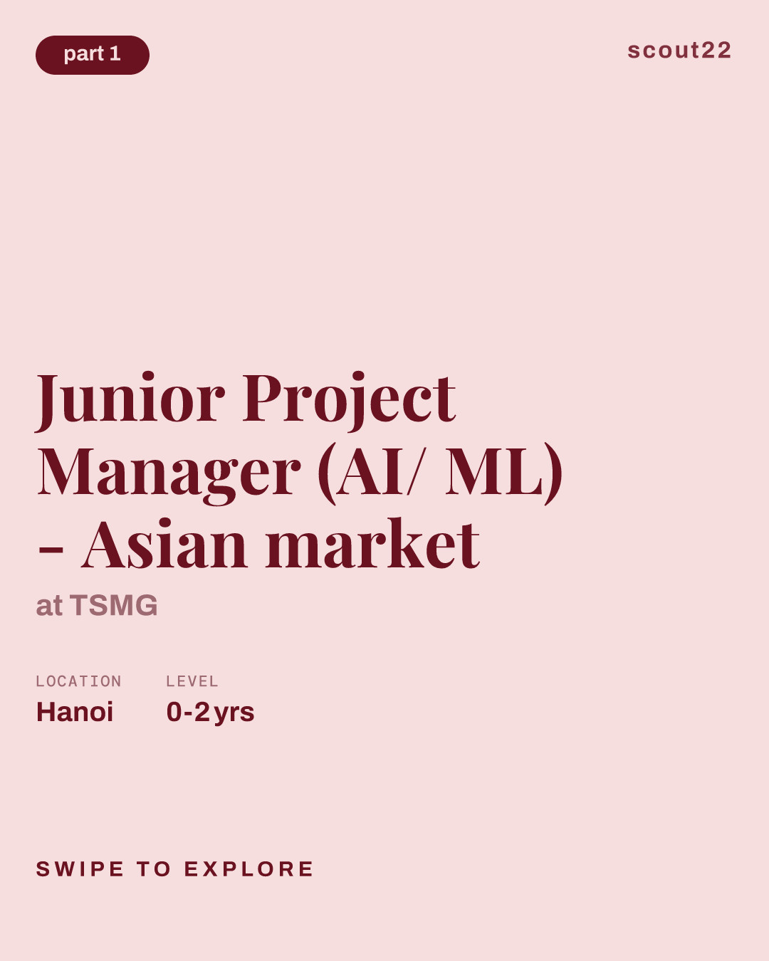 Junior Project Manager (AI/ ML) - Asian market at TSMG