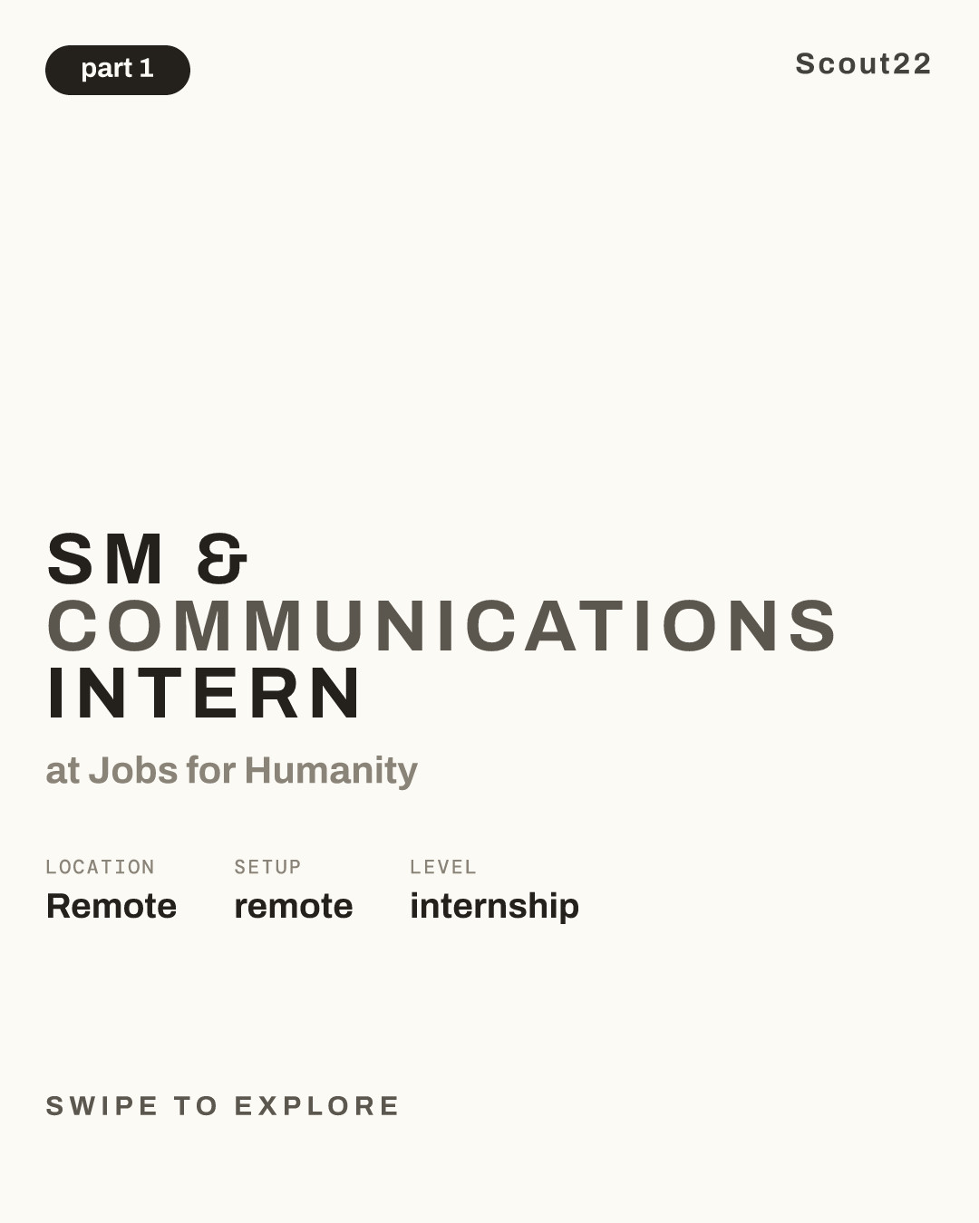 SM & Communications Intern at Jobs for Humanity