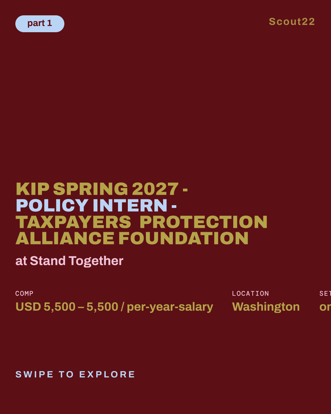 KIP Spring 2027 - Policy Intern - Taxpayers Protection Alliance Foundation at Stand Together