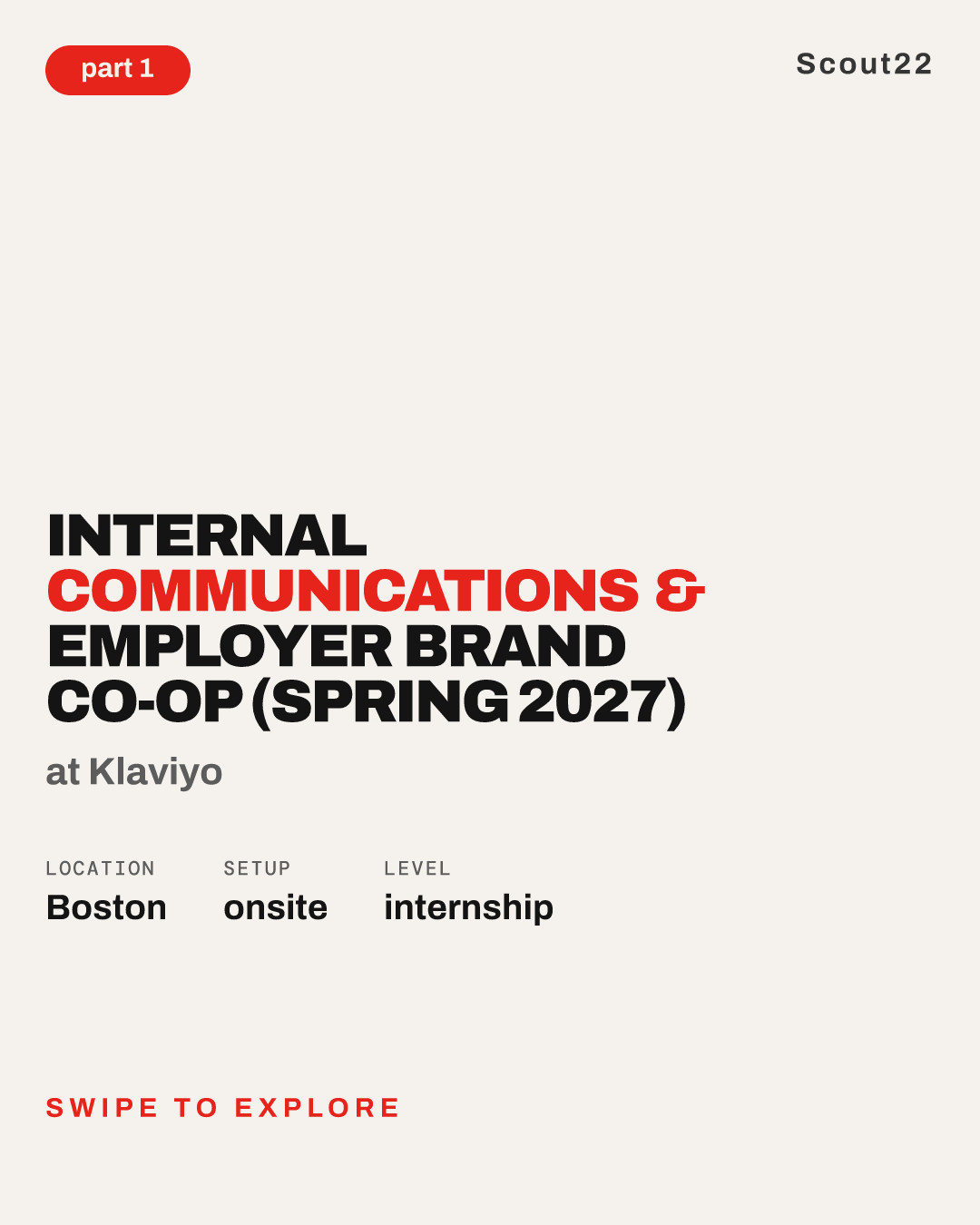 Internal Communications & Employer Brand Co-op (Spring 2027) at Klaviyo