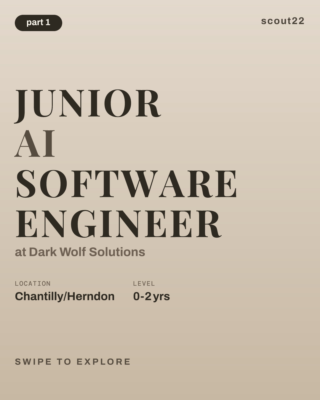 Junior AI Software Engineer at Dark Wolf Solutions