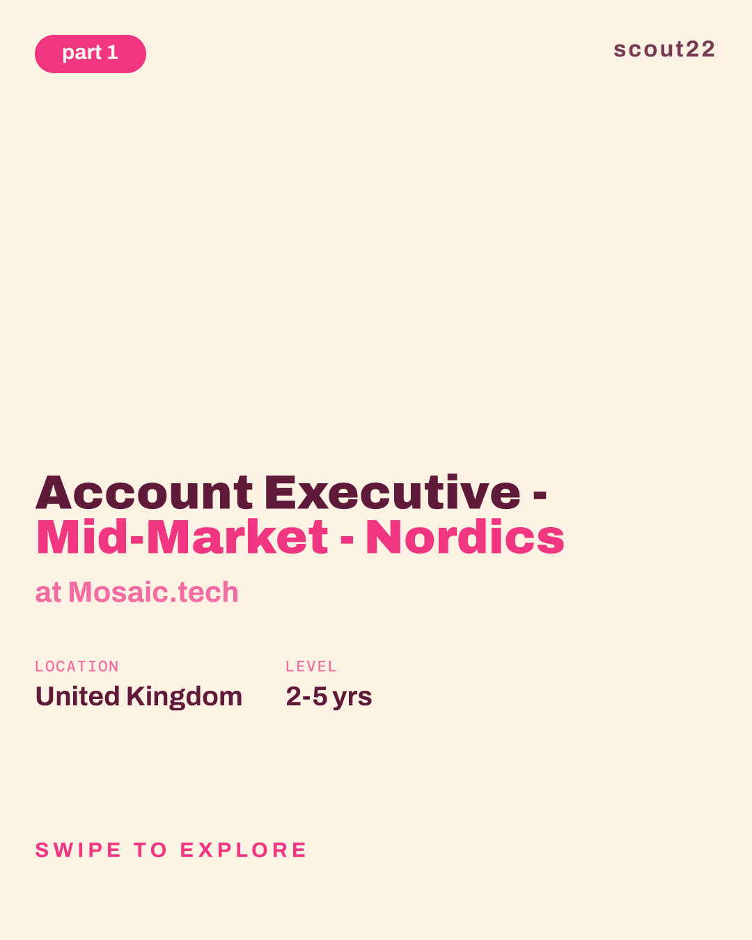 Account Executive - Mid-Market - Nordics at Mosaic.tech