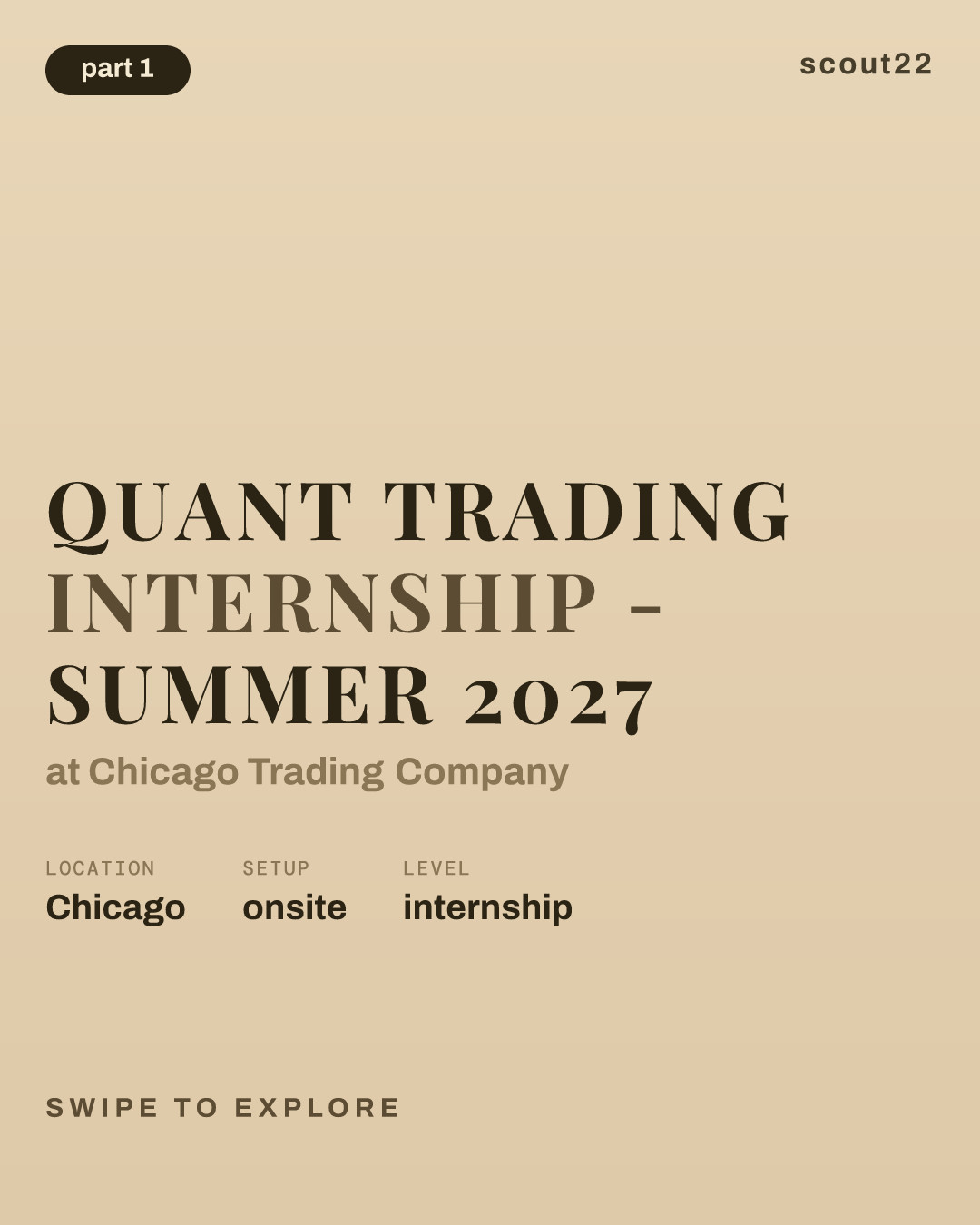 Quant Trading Internship - Summer 2027 at Chicago Trading Company
