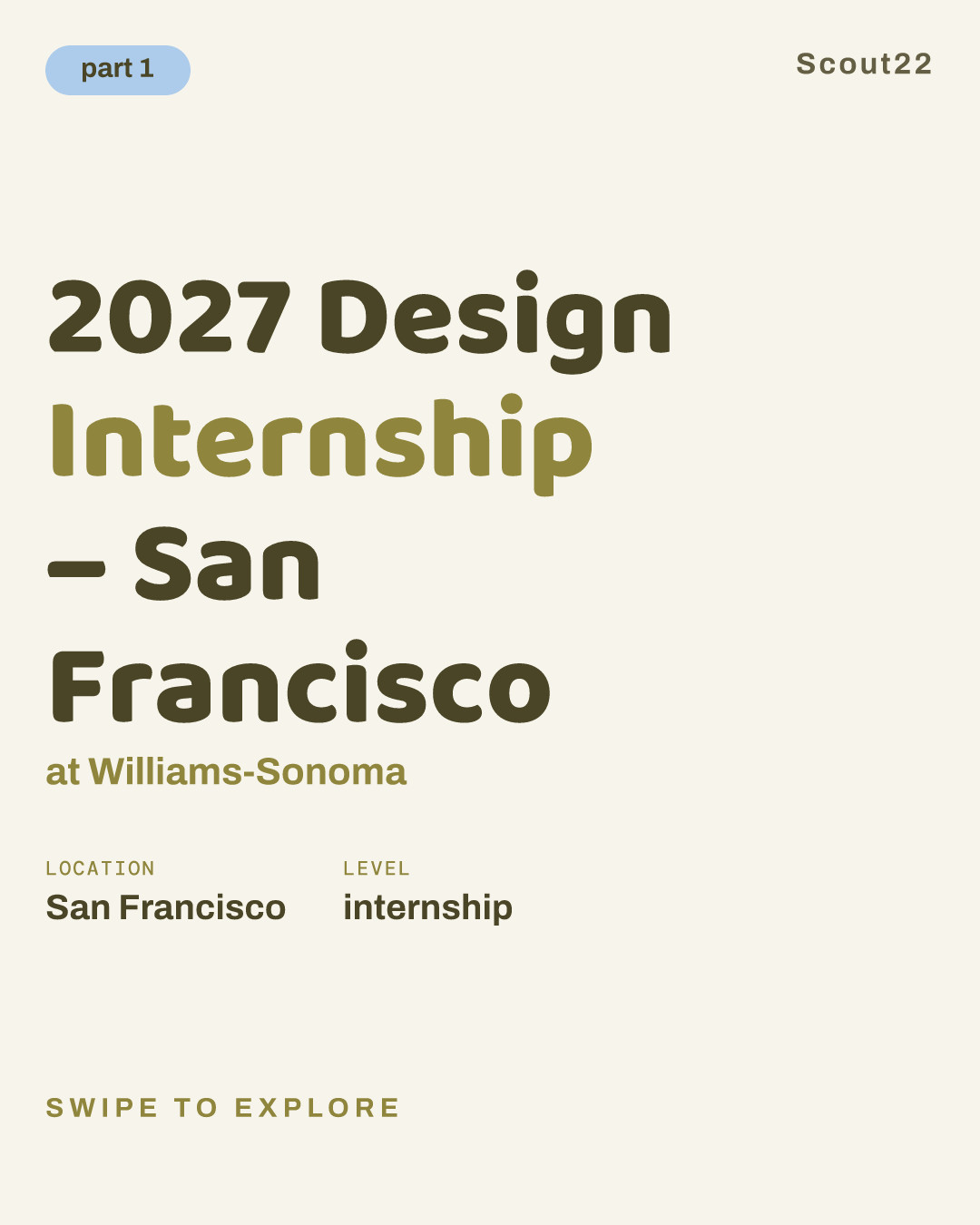 2027 Design Internship – San Francisco at Williams-Sonoma