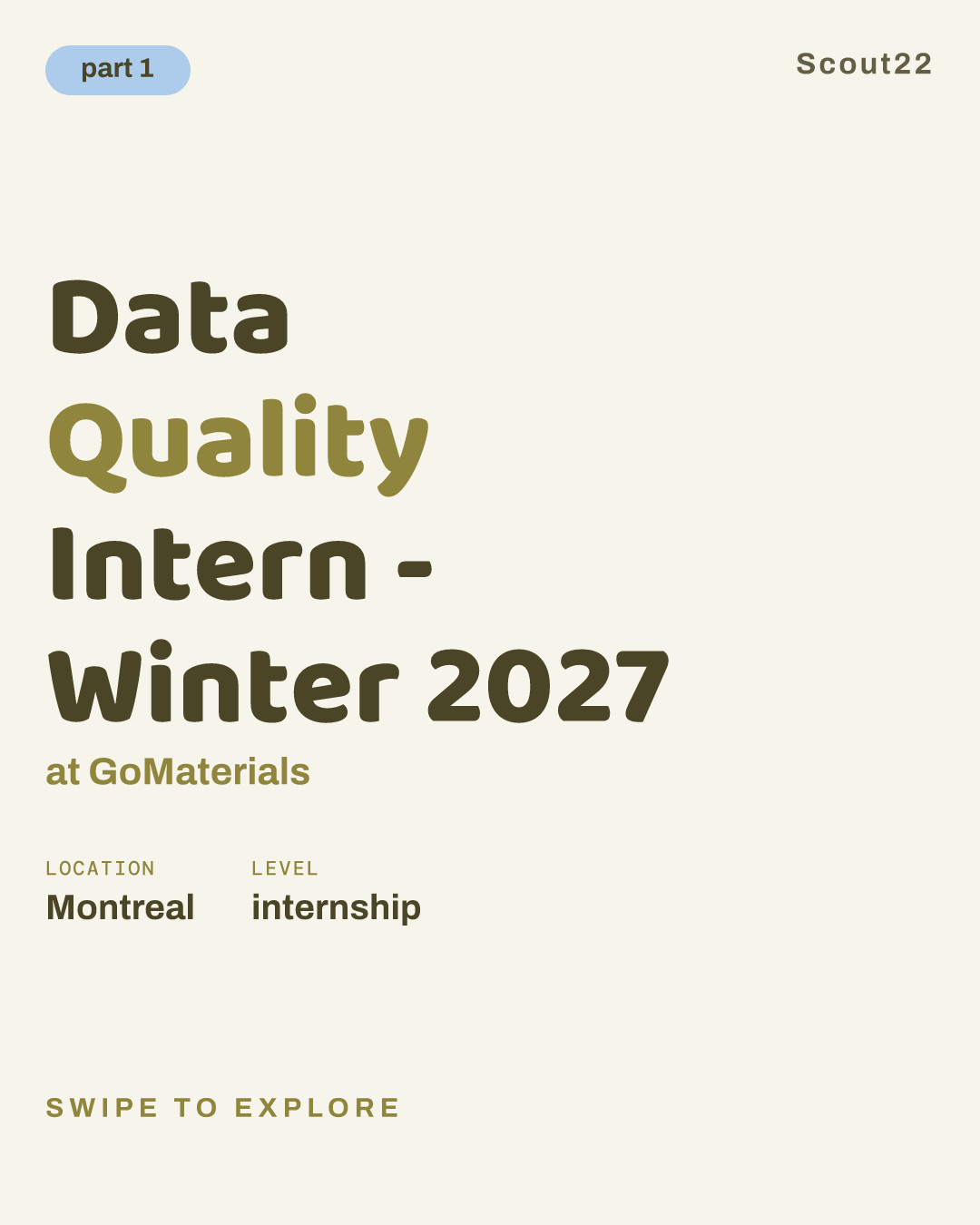 Data Quality Intern - Winter 2027 at GoMaterials