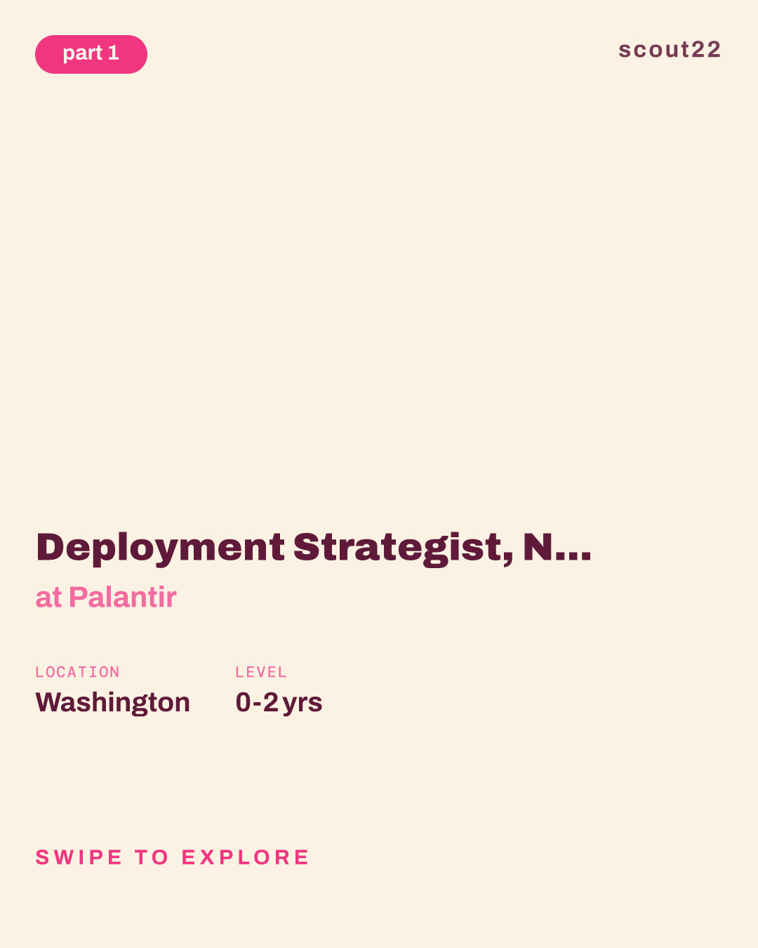 Deployment Strategist, New Grad - Intel, US Government at Palantir