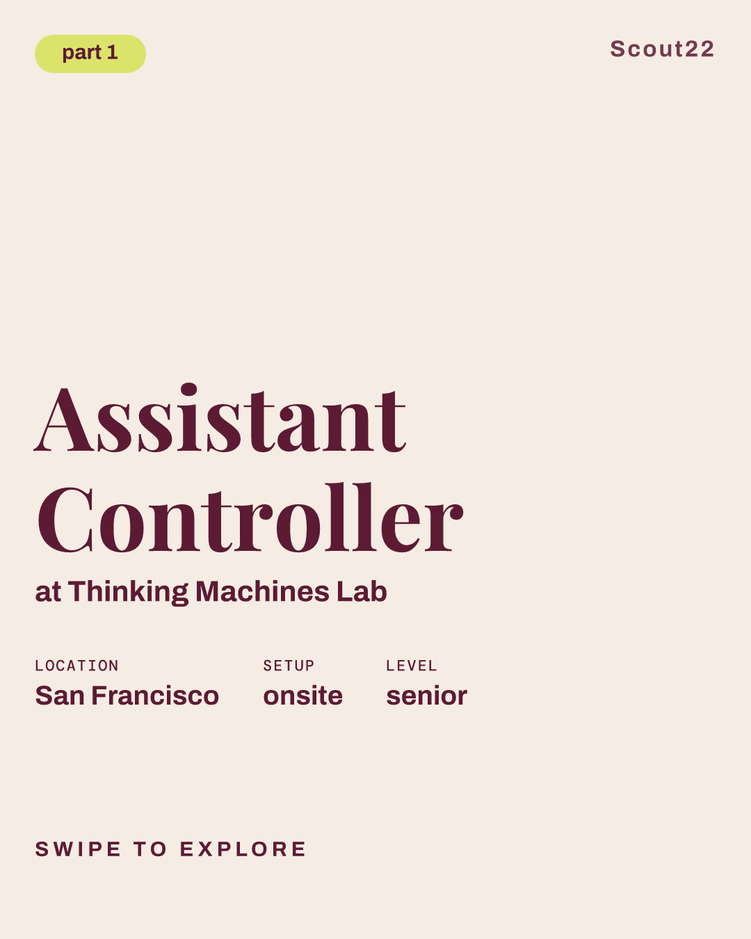 Assistant Controller at Thinking Machines Lab