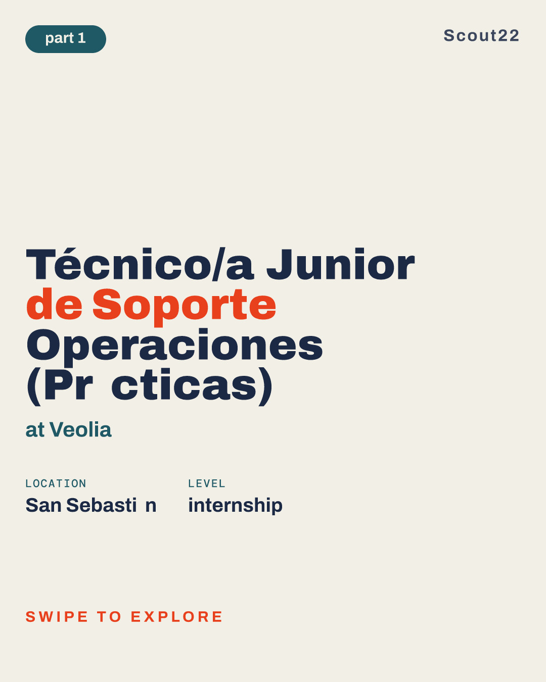 Técnico/a Junior de Soporte Operaciones (Prácticas) at Veolia