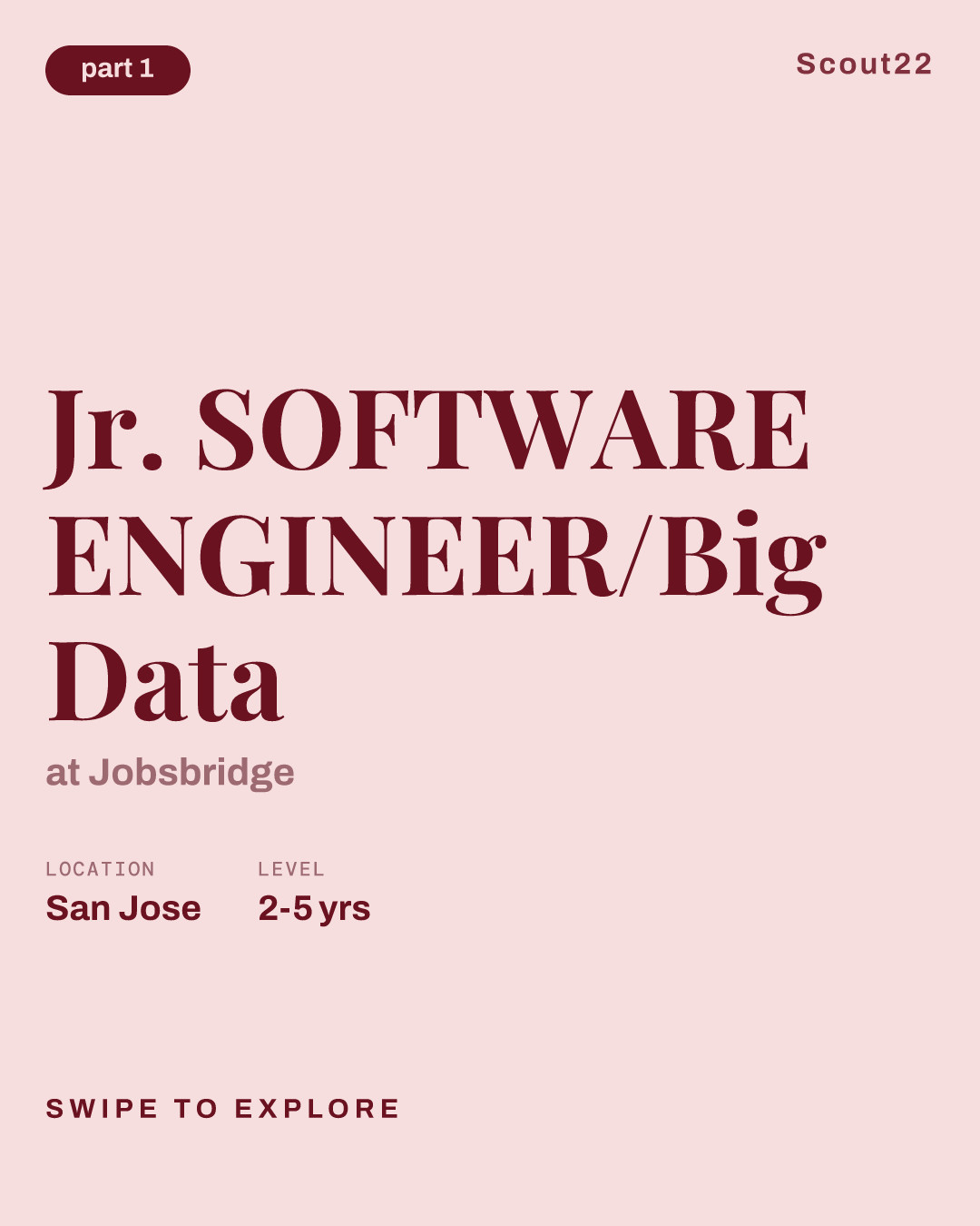 Jr. SOFTWARE ENGINEER/Big Data at Jobsbridge