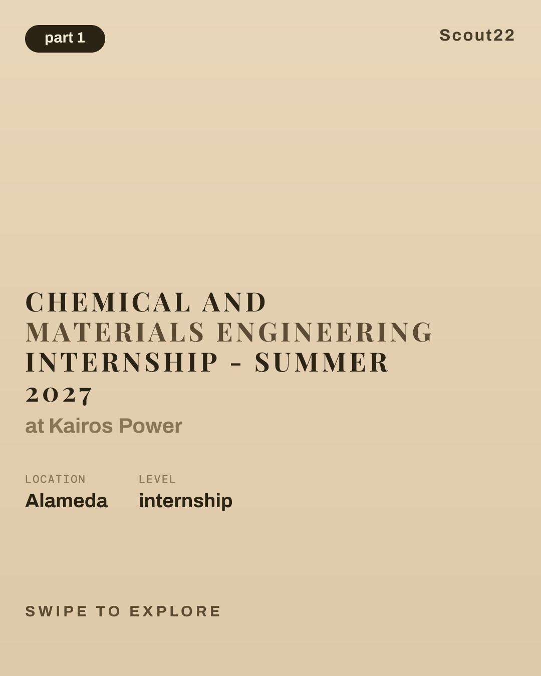 Chemical and Materials Engineering Internship - Summer 2027 at Kairos Power