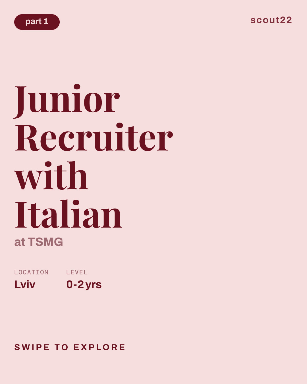 Junior Recruiter with Italian at TSMG