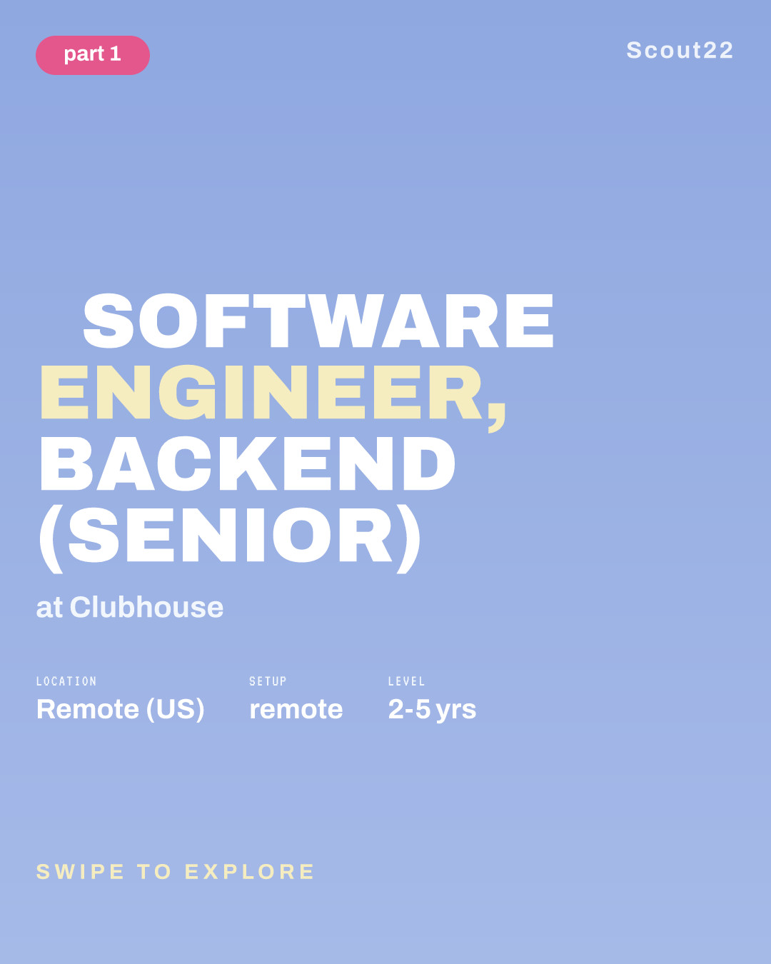 💻 Software Engineer, Backend (Senior) at Clubhouse