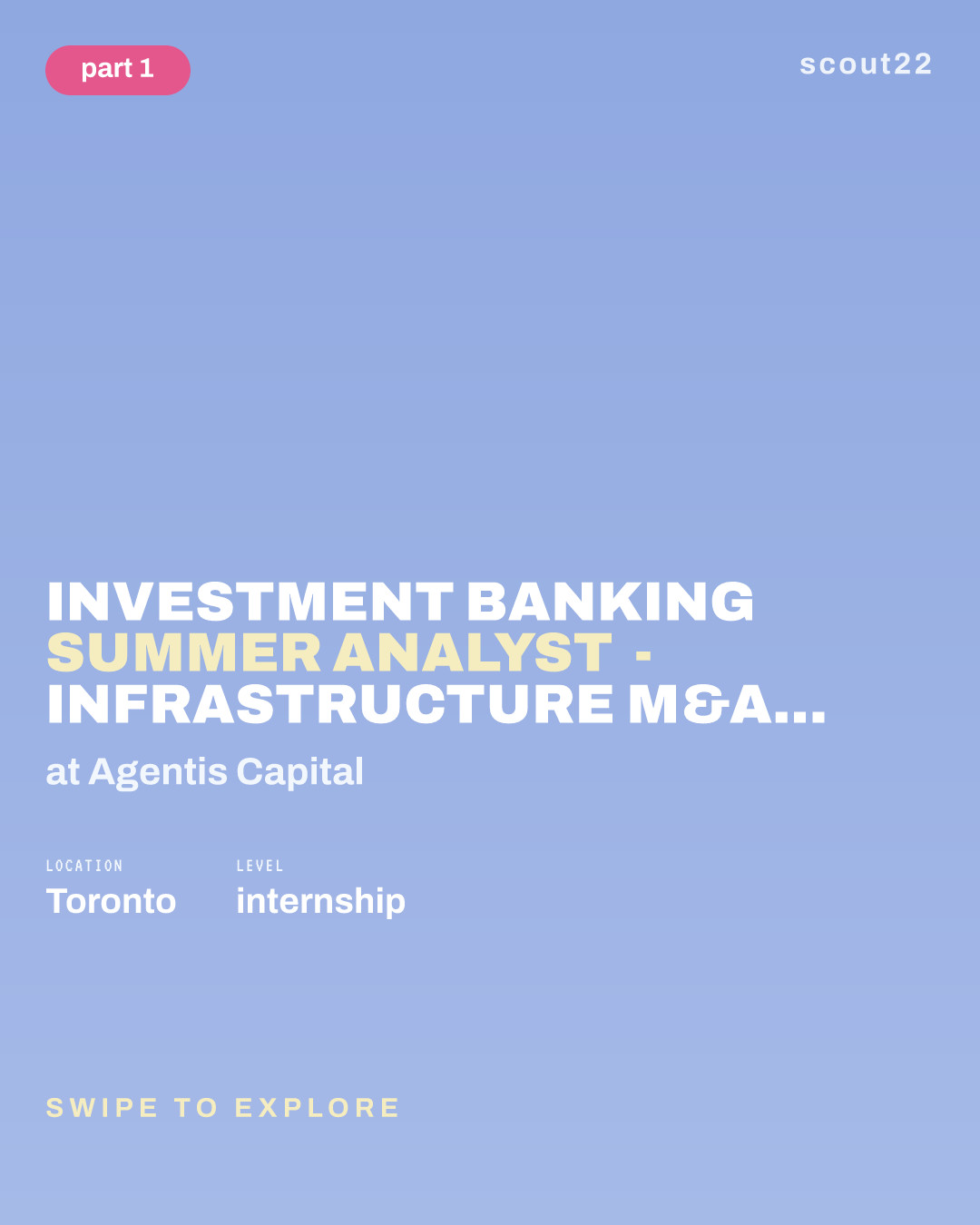 Investment Banking Summer Analyst - Infrastructure M&A Advisory - Summer 2027 at Agentis Capital