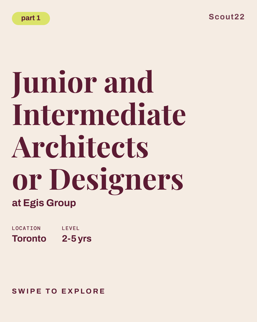 Junior and Intermediate Architects or Designers at Egis Group