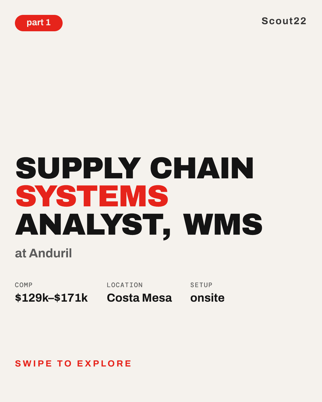 Supply Chain Systems Analyst, WMS at Anduril