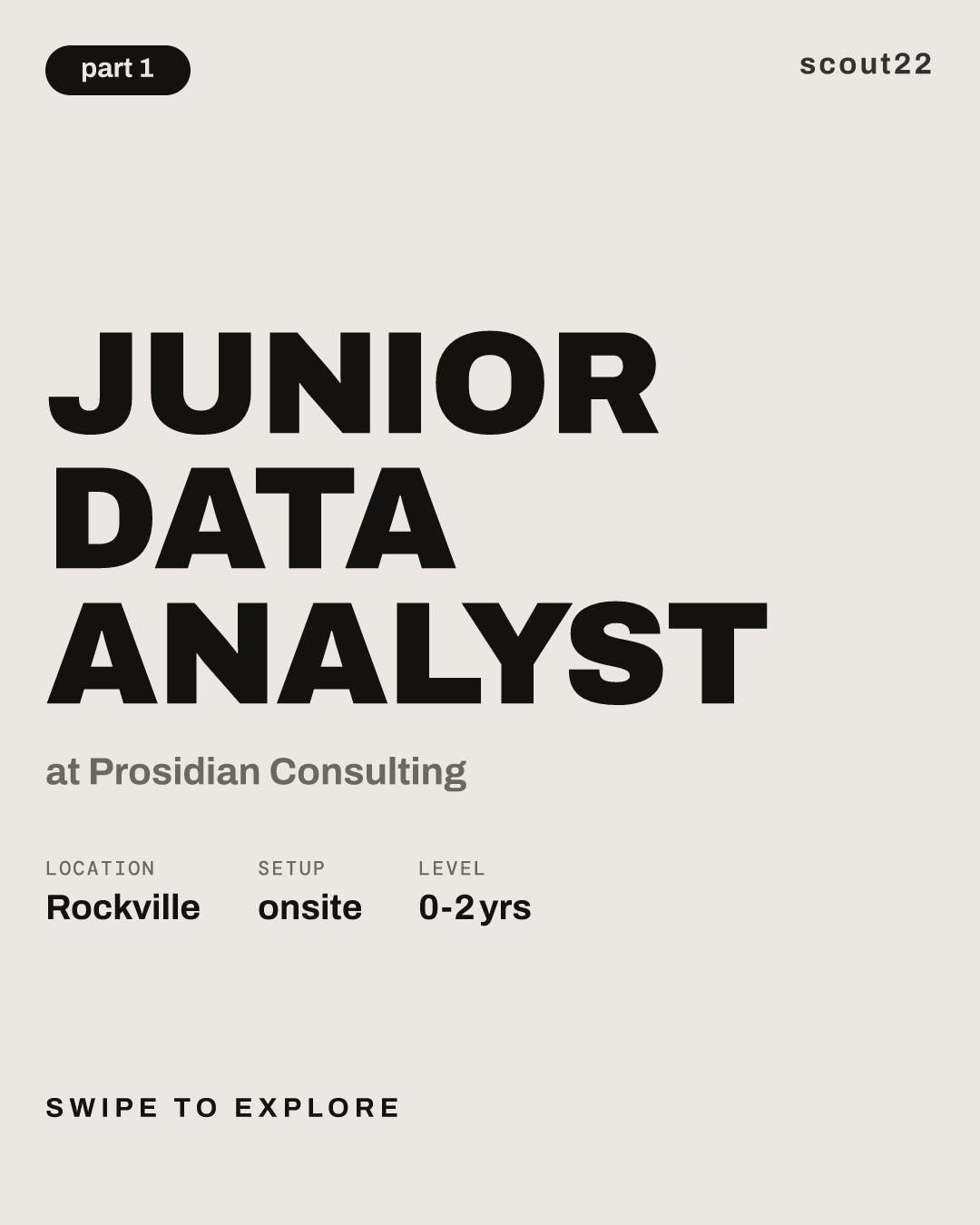 Junior Data Analyst at Prosidian Consulting