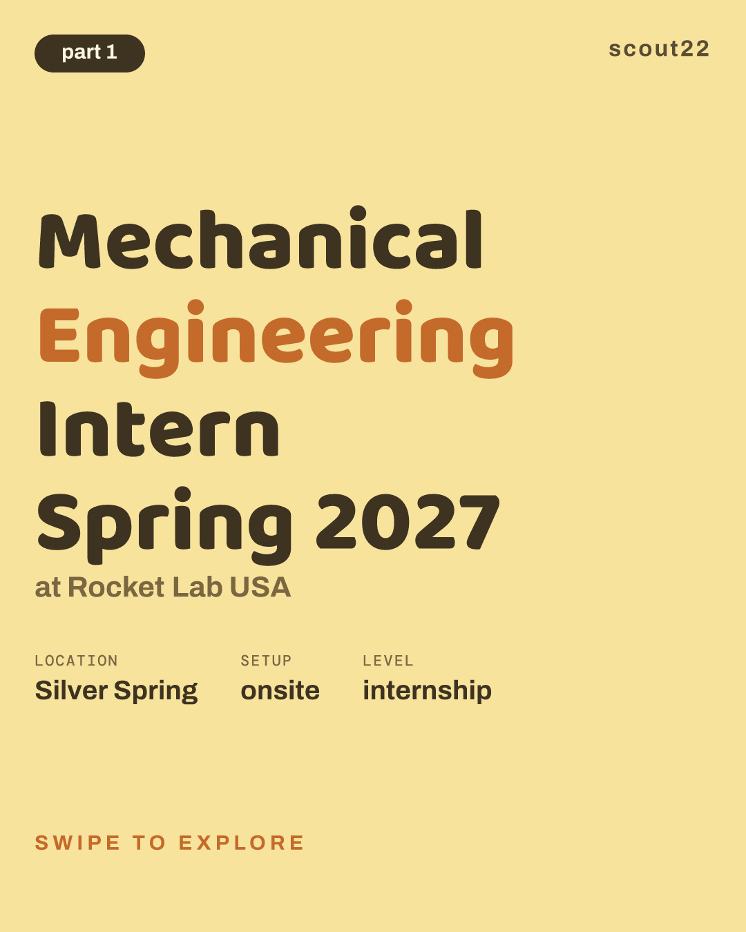Mechanical Engineering Intern Spring 2027 at Rocket Lab USA