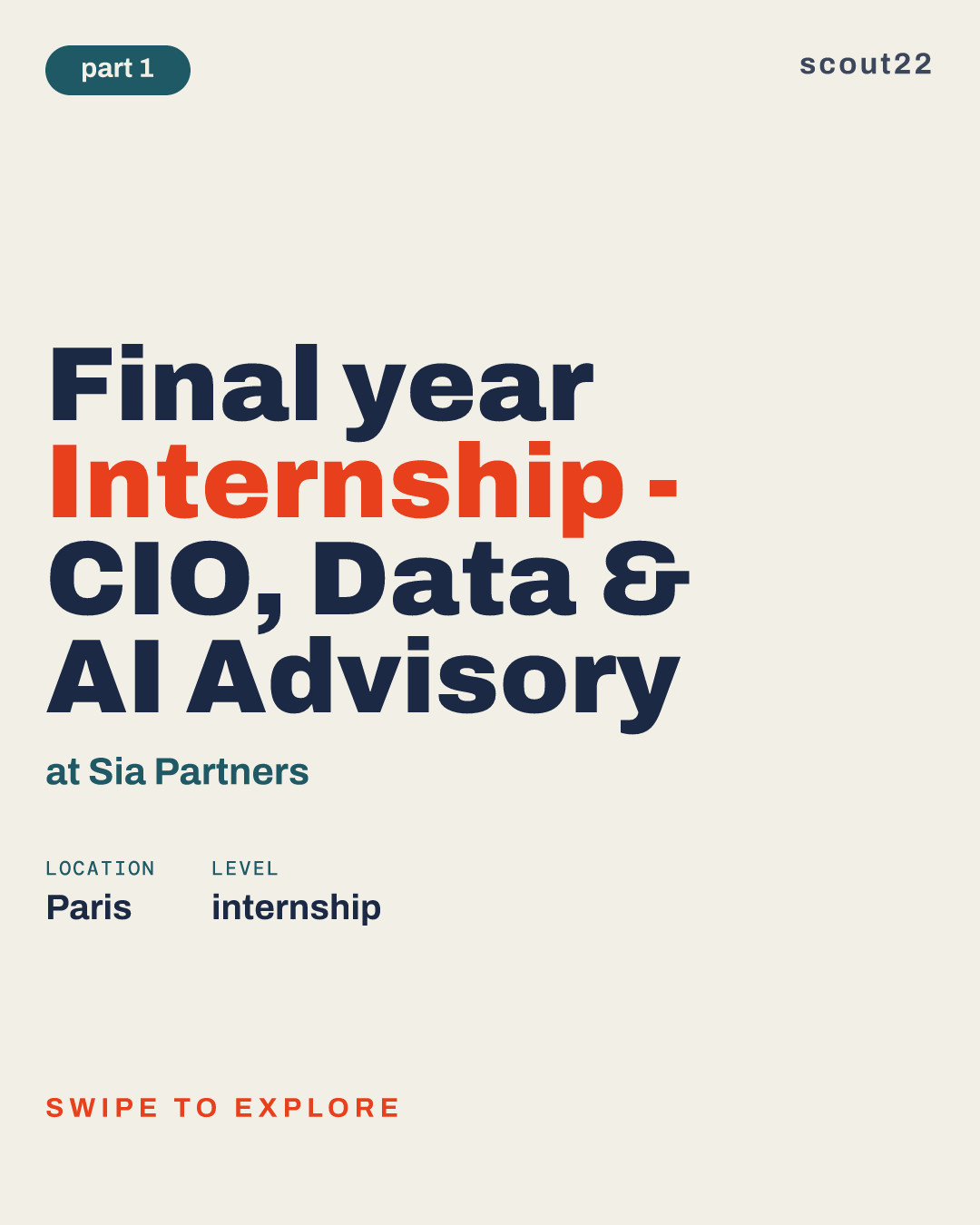 Final year Internship - CIO, Data & AI Advisory at Sia Partners