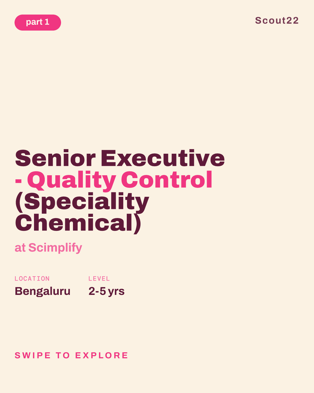 Senior Executive - Quality Control (Speciality Chemical) at Scimplify