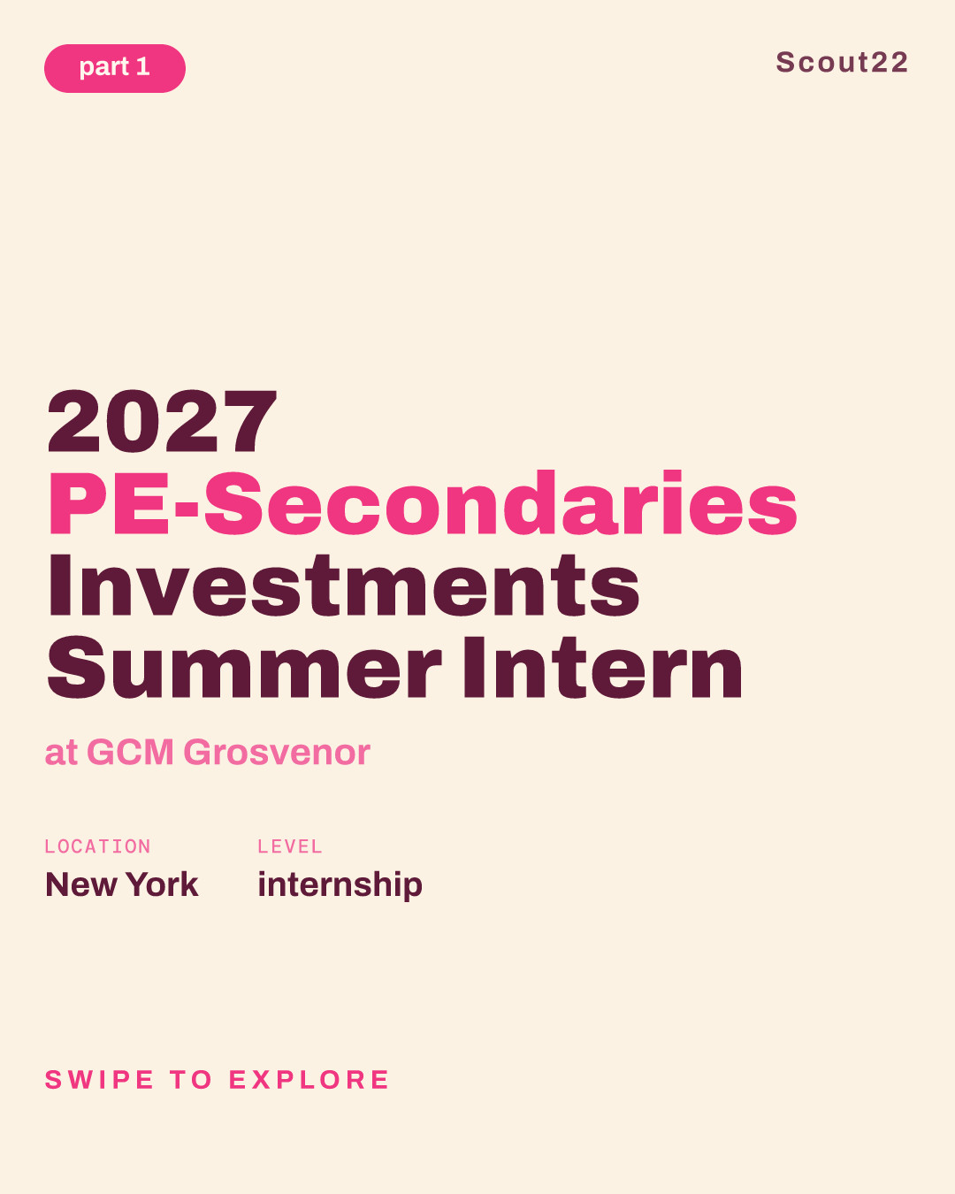 2027 PE-Secondaries Investments Summer Intern at GCM Grosvenor
