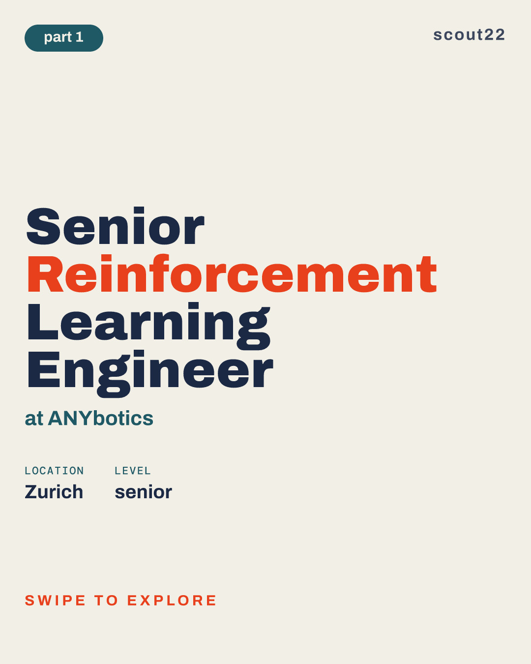 Senior Reinforcement Learning Engineer at ANYbotics