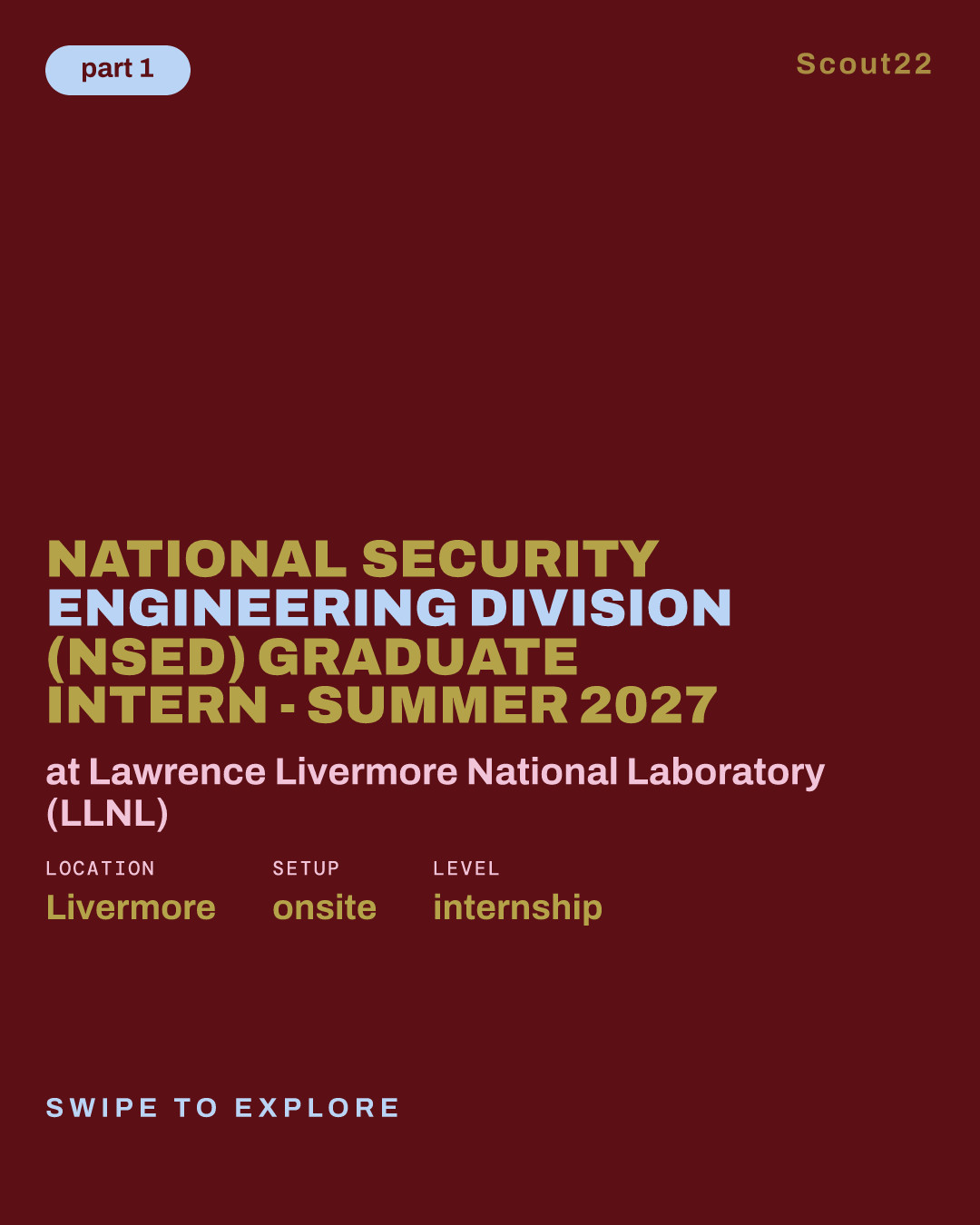 National Security Engineering Division (NSED) Graduate Intern - Summer 2027 at Lawrence Livermore National Laboratory (LLNL)