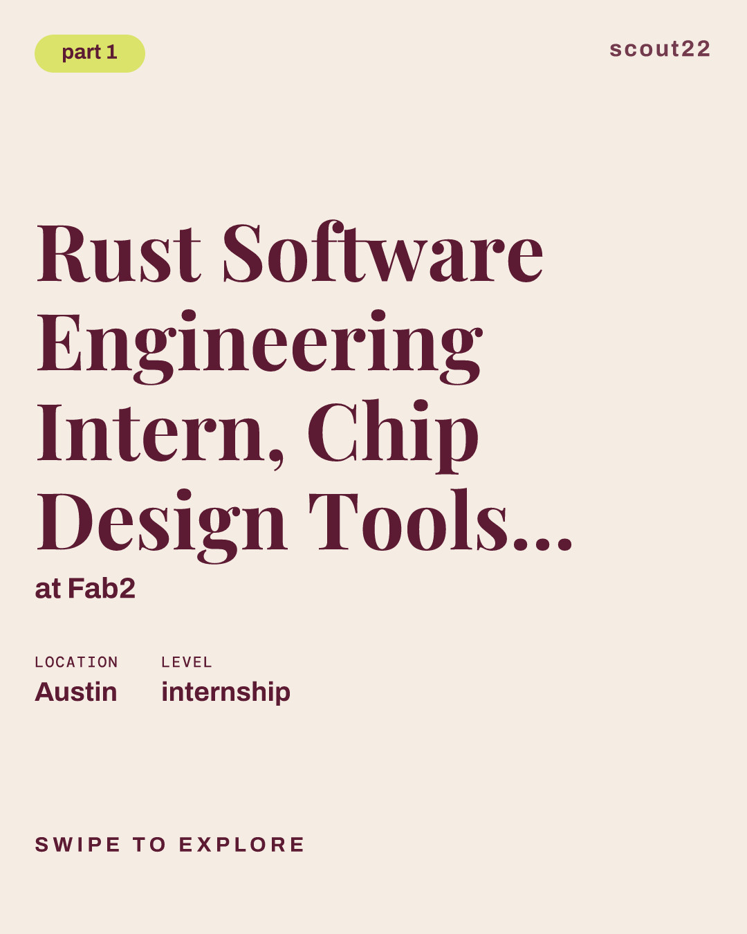 Rust Software Engineering Intern, Chip Design Tools - Winter at Fab2